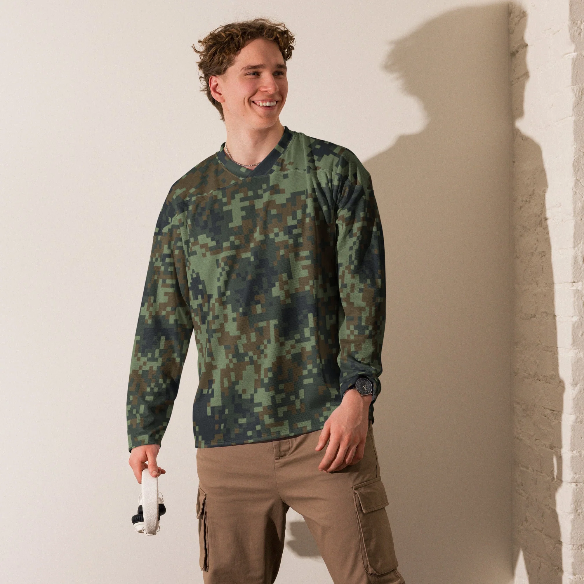 American Digital Dual-Tex Woodland CAMO Unisex Hockey Fan Jersey - Image 7