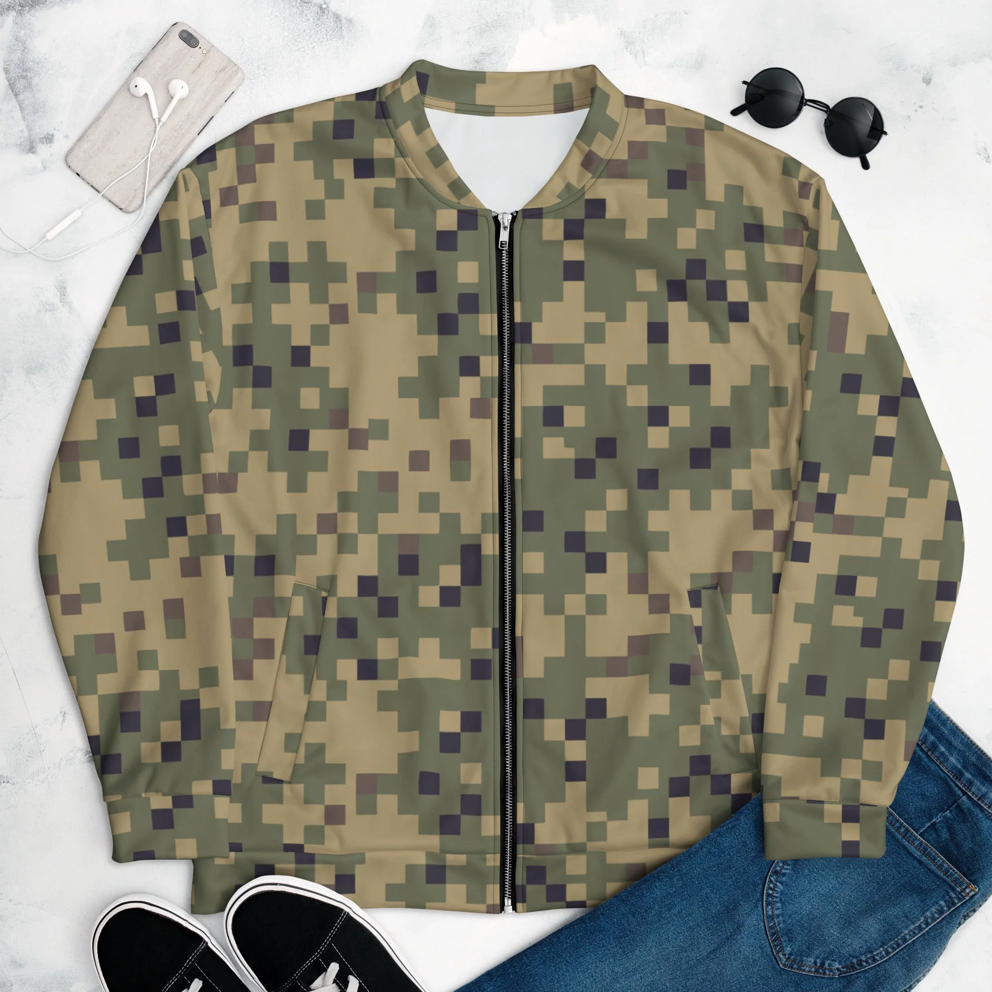 American Digital Dual-Tex CAMO Unisex Bomber Jacket - Image 3