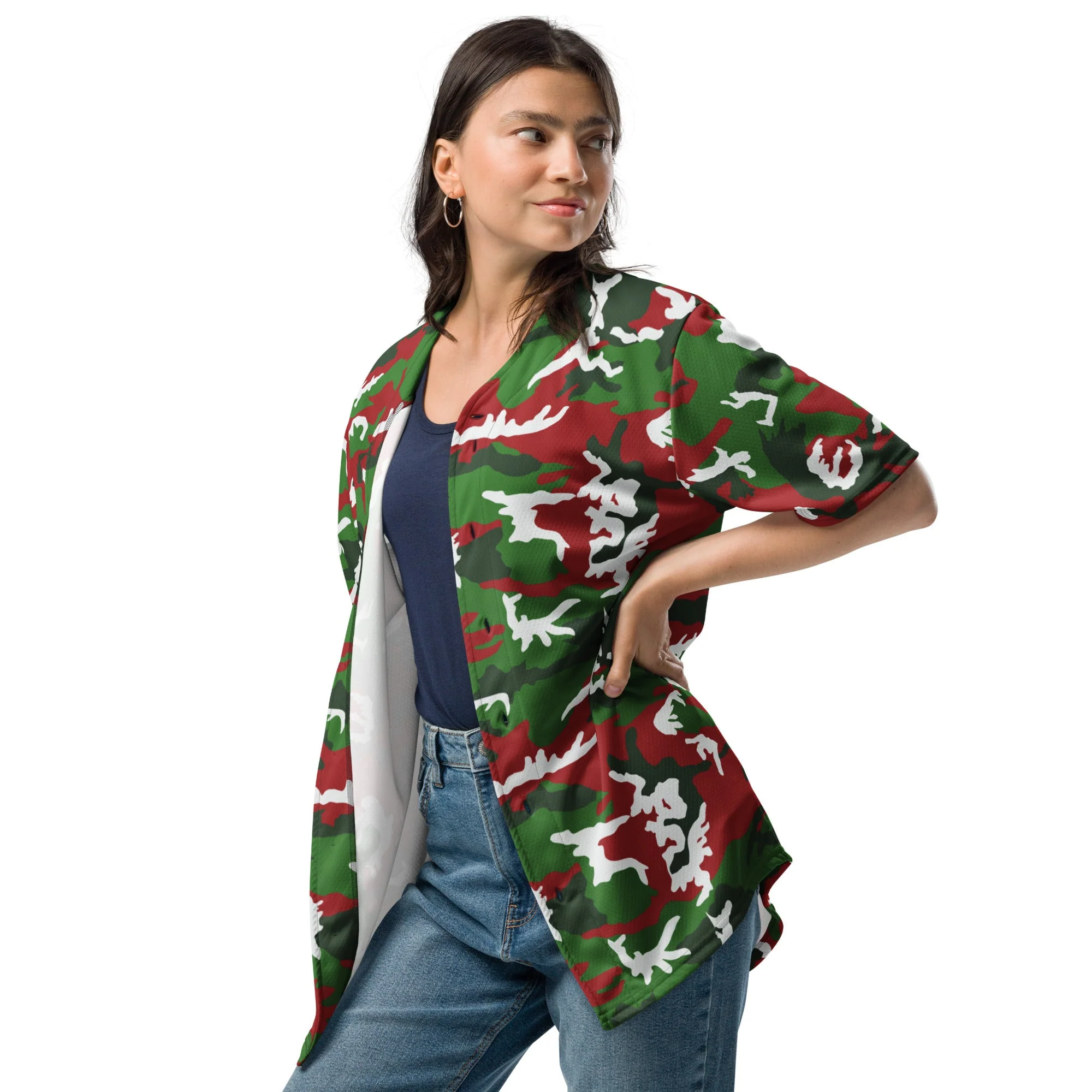 American M81 Christmas CAMO Unisex Baseball Jersey - Image 3