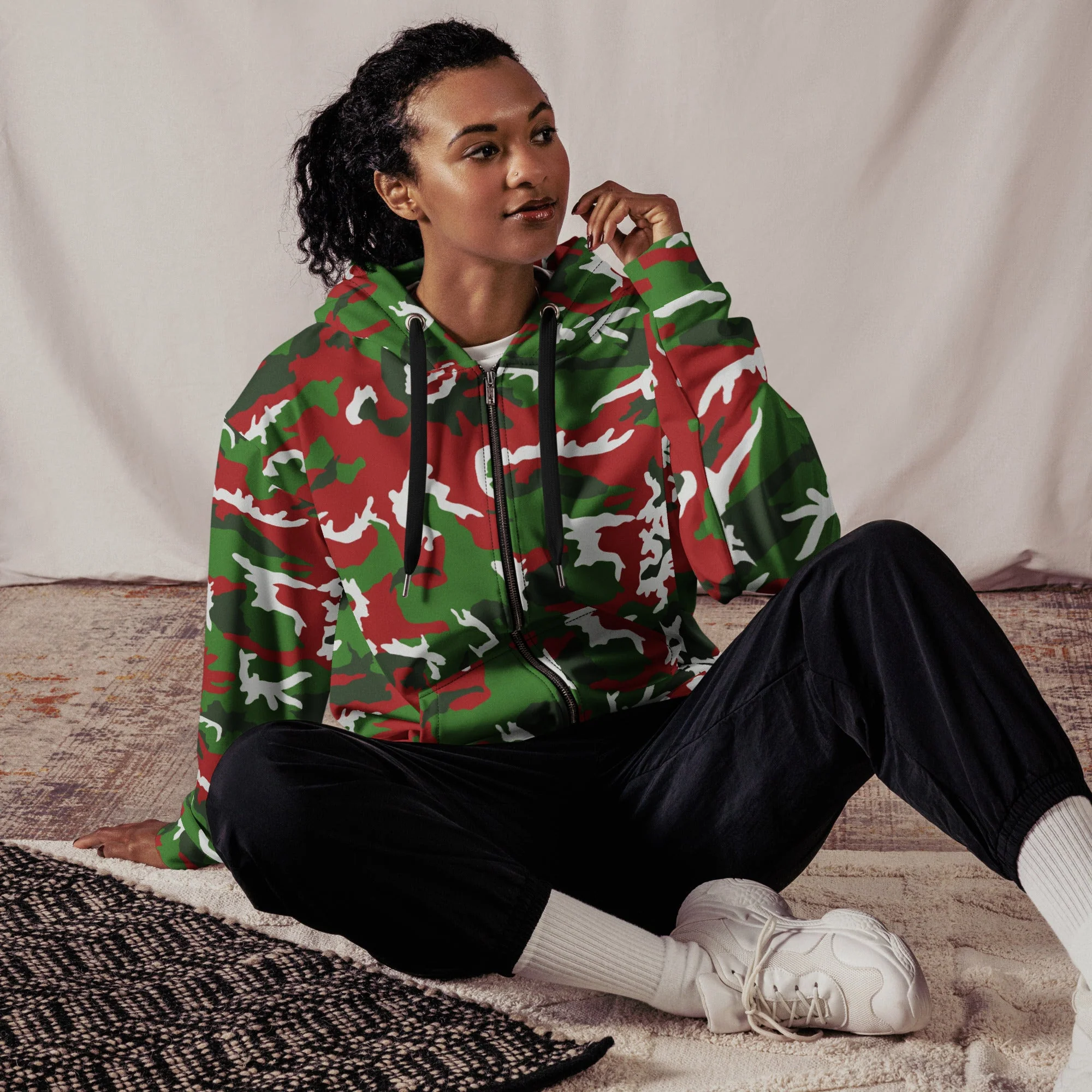 American M81 Christmas CAMO Unisex Zip Hoodie - Image 2