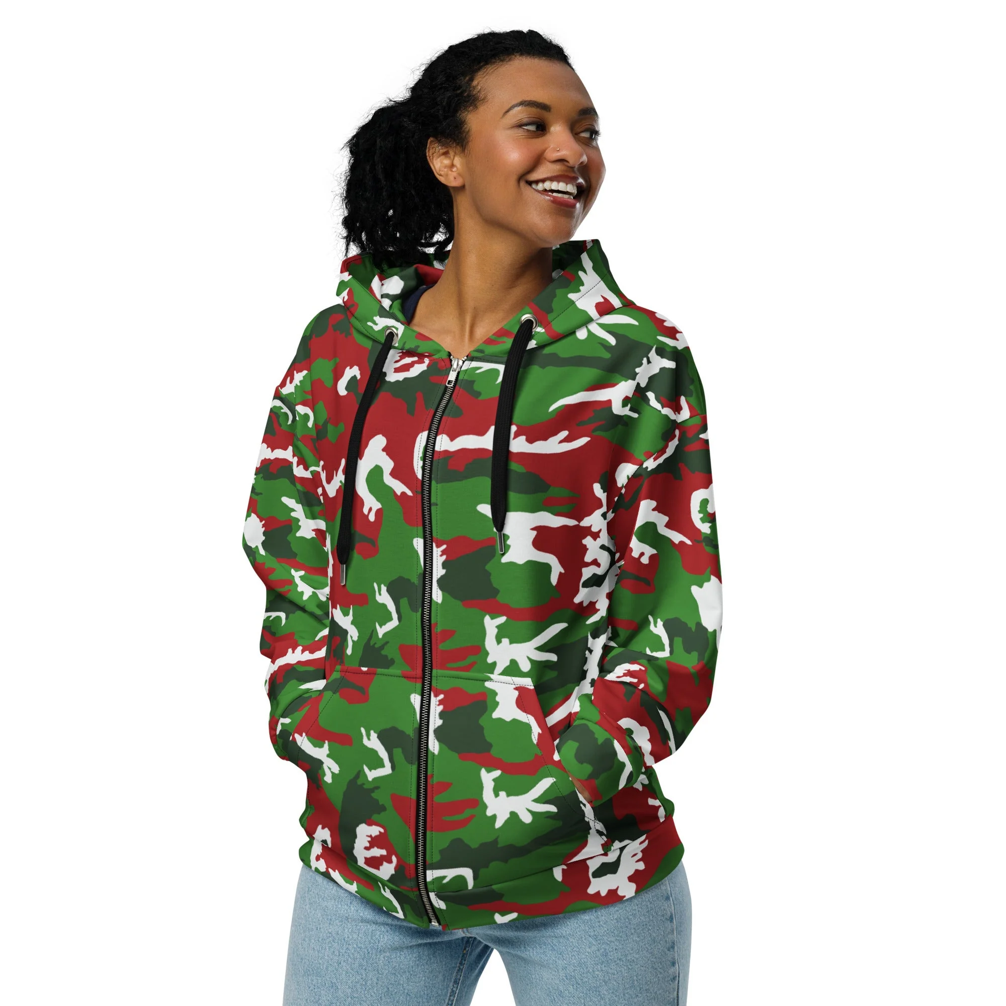American M81 Christmas CAMO Unisex Zip Hoodie - Image 6