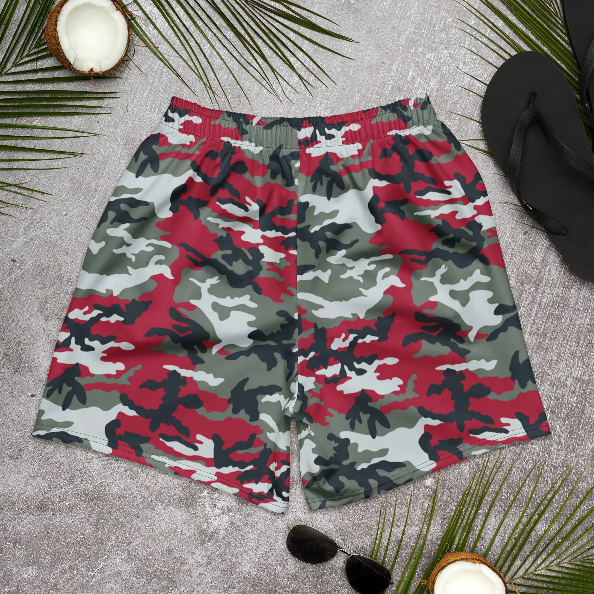 American M81 Firefighter Red CAMO Unisex Athletic Long Shorts - Image 4