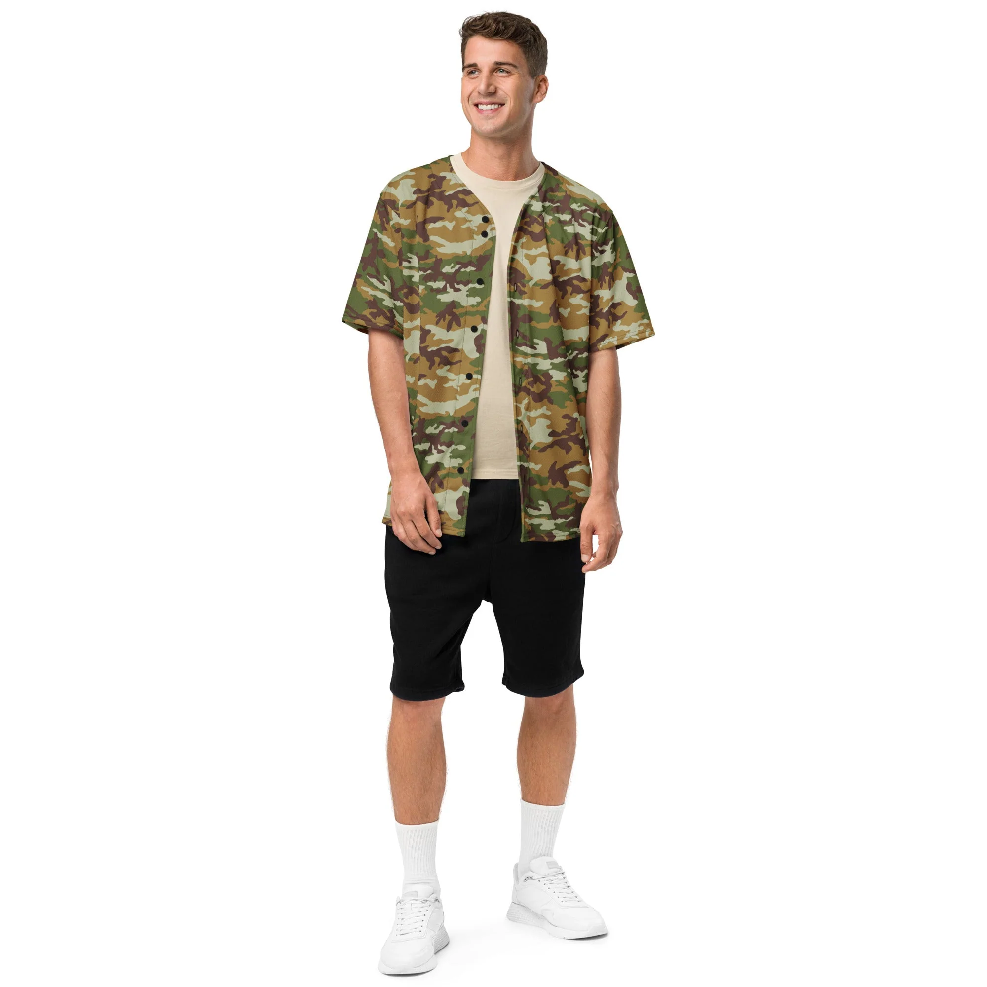 American M81 Olive Brush Woodland CAMO Unisex Baseball Jersey - Image 14