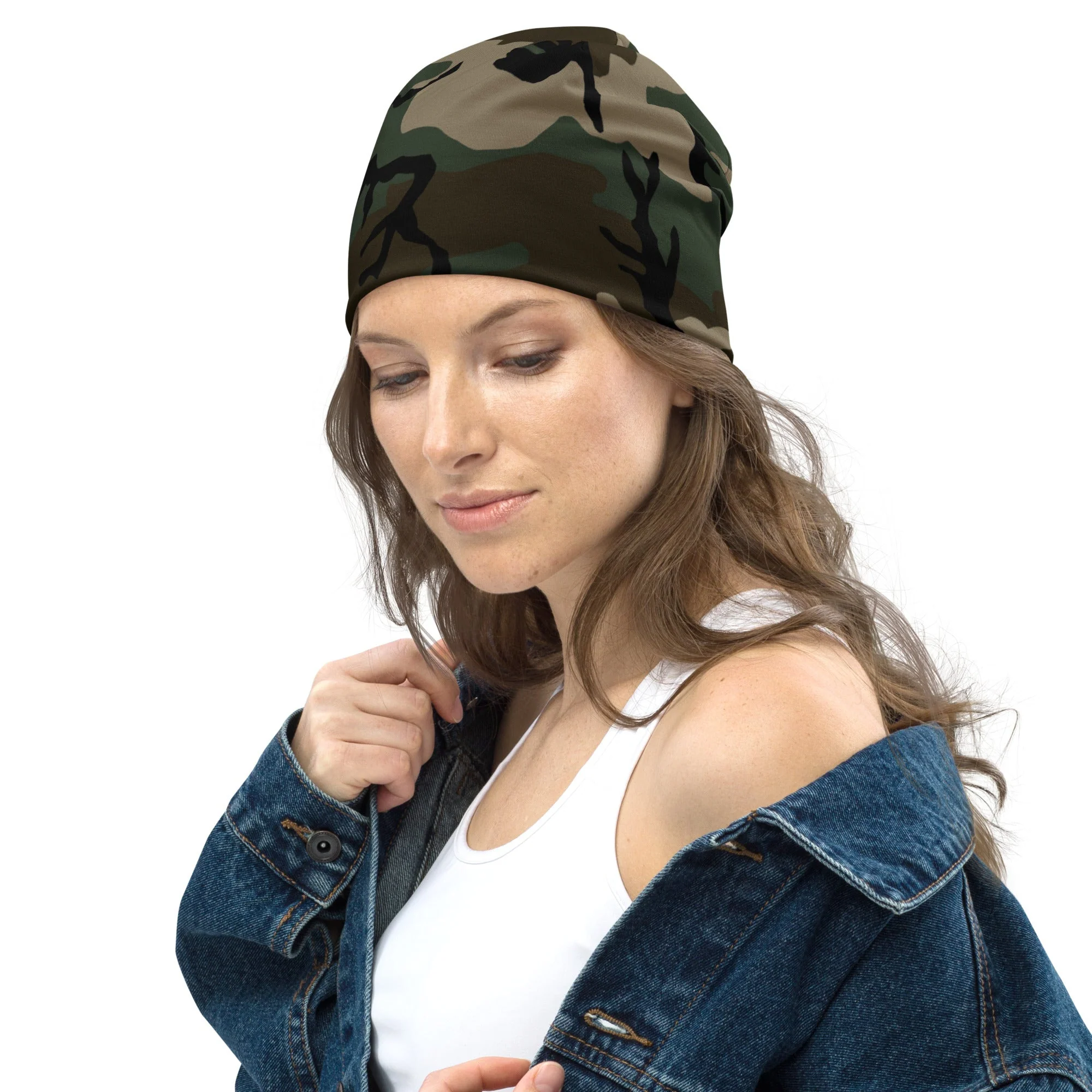 American M81 Woodland CAMO Beanie - Image 4
