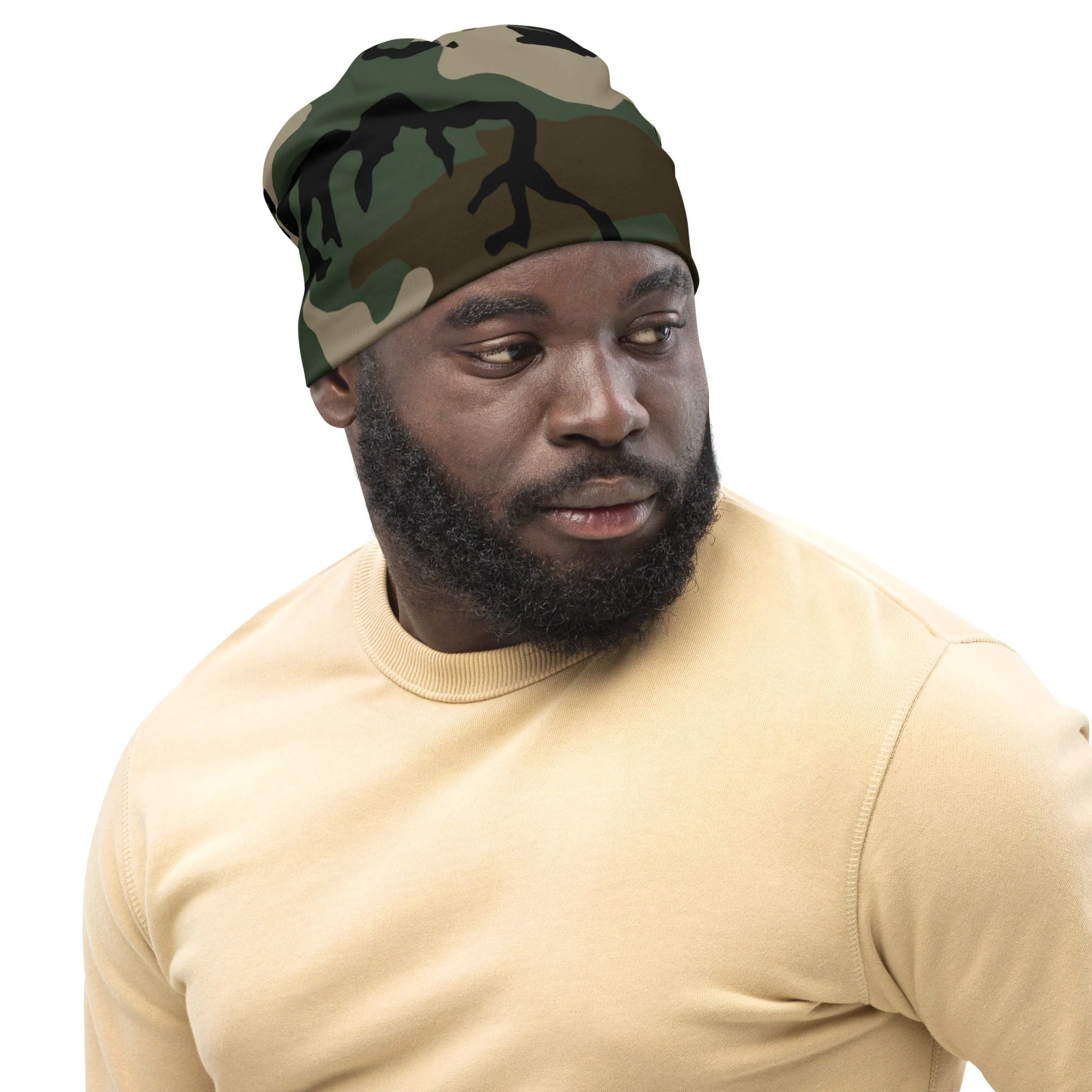 American M81 Woodland CAMO Beanie - Image 6