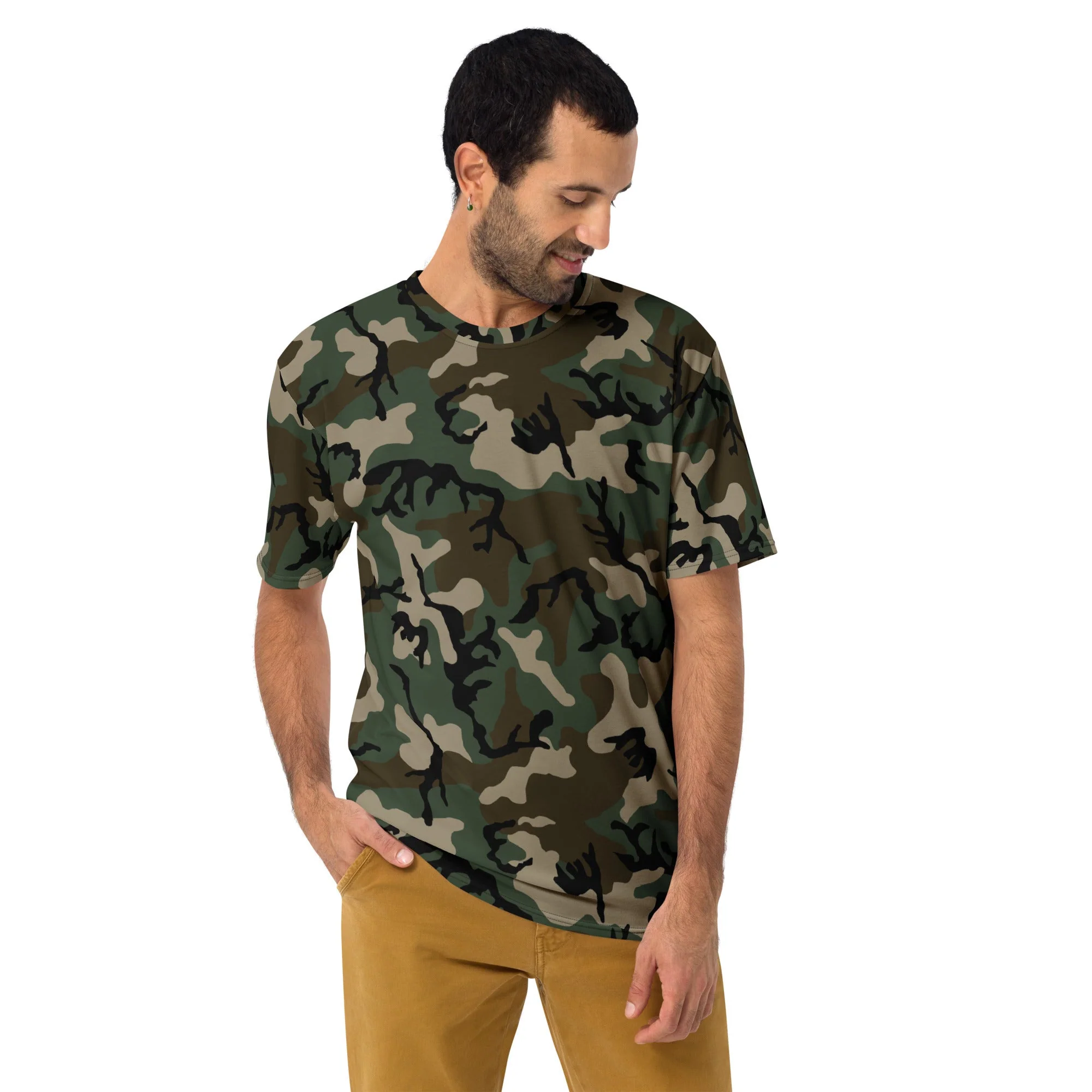 American M81 Woodland CAMO Mens T-Shirt - Image 4