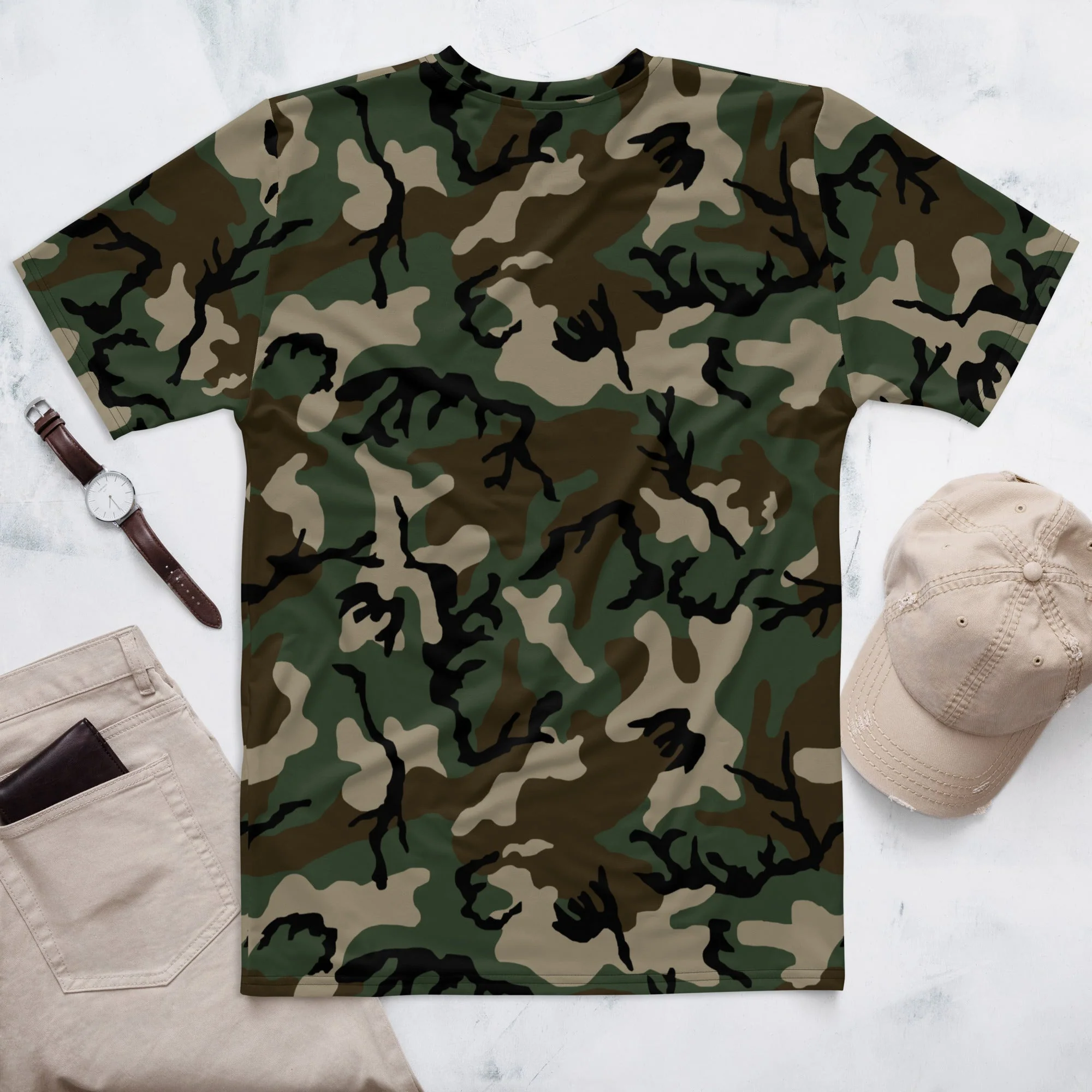 American M81 Woodland CAMO Mens T-Shirt - Image 6