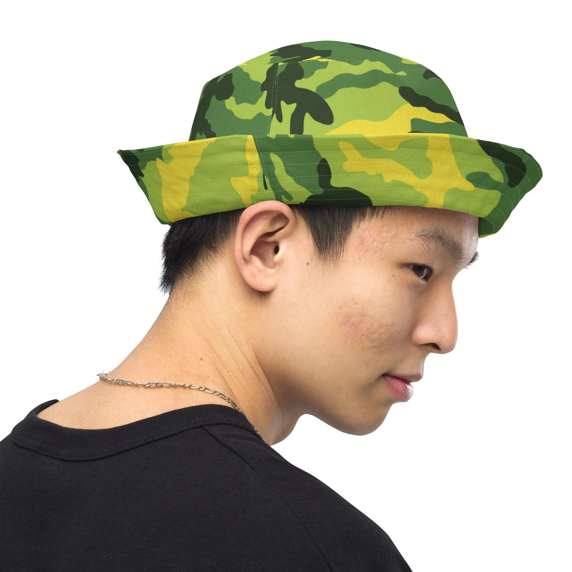 American M81 Yellow Jacket Safety CAMO Reversible Bucket Hat - Image 10