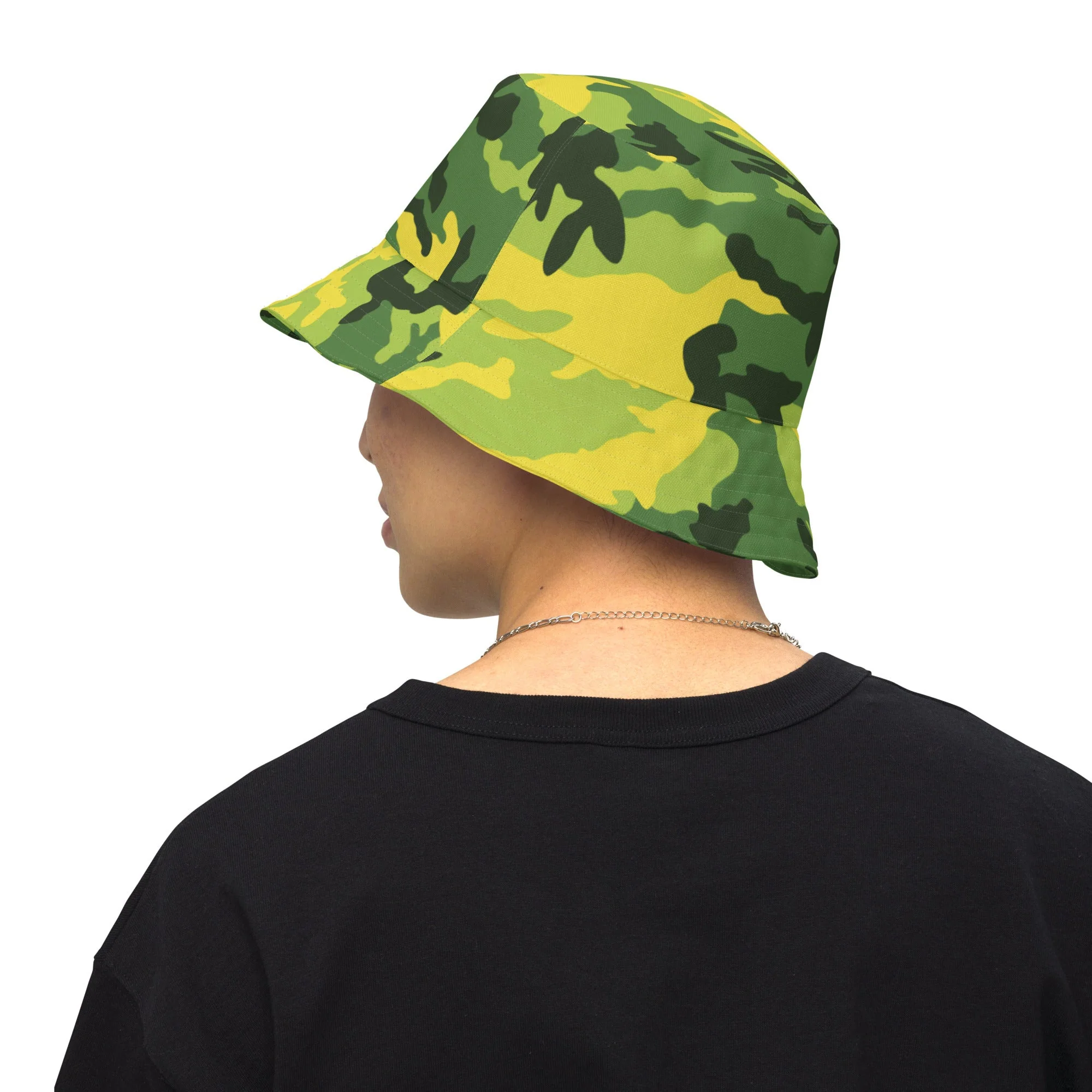 American M81 Yellow Jacket Safety CAMO Reversible Bucket Hat - Image 6