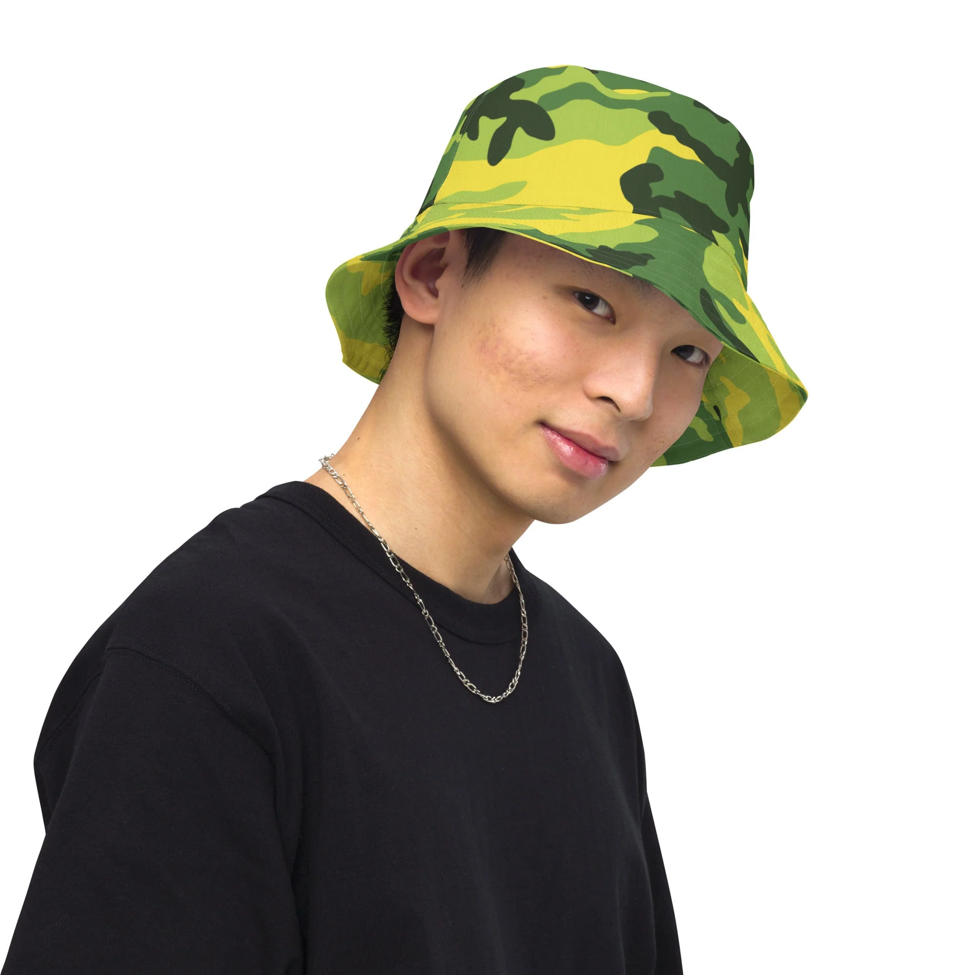 American M81 Yellow Jacket Safety CAMO Reversible Bucket Hat - Image 9