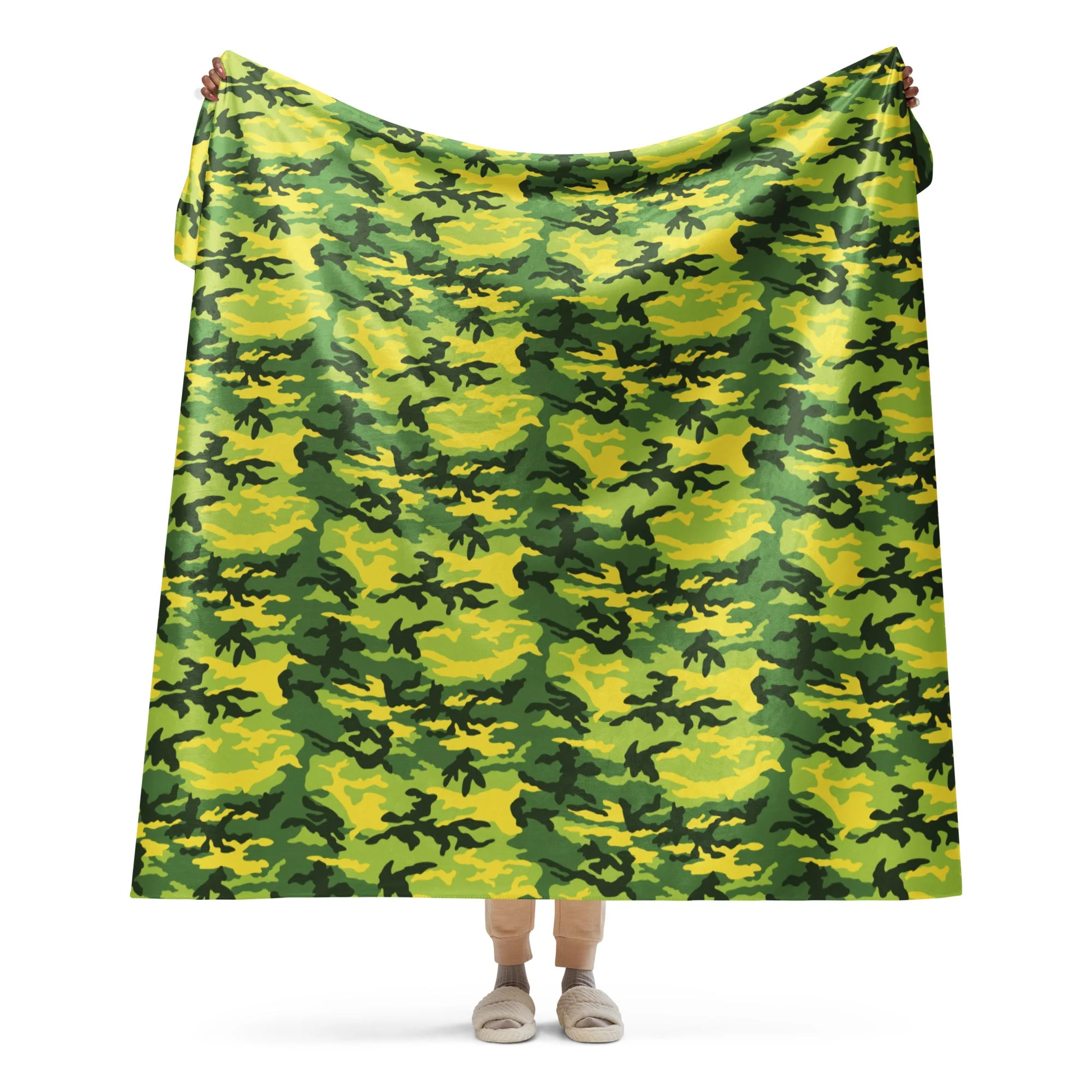 American M81 Yellow Jacket Safety CAMO Sherpa Blanket
