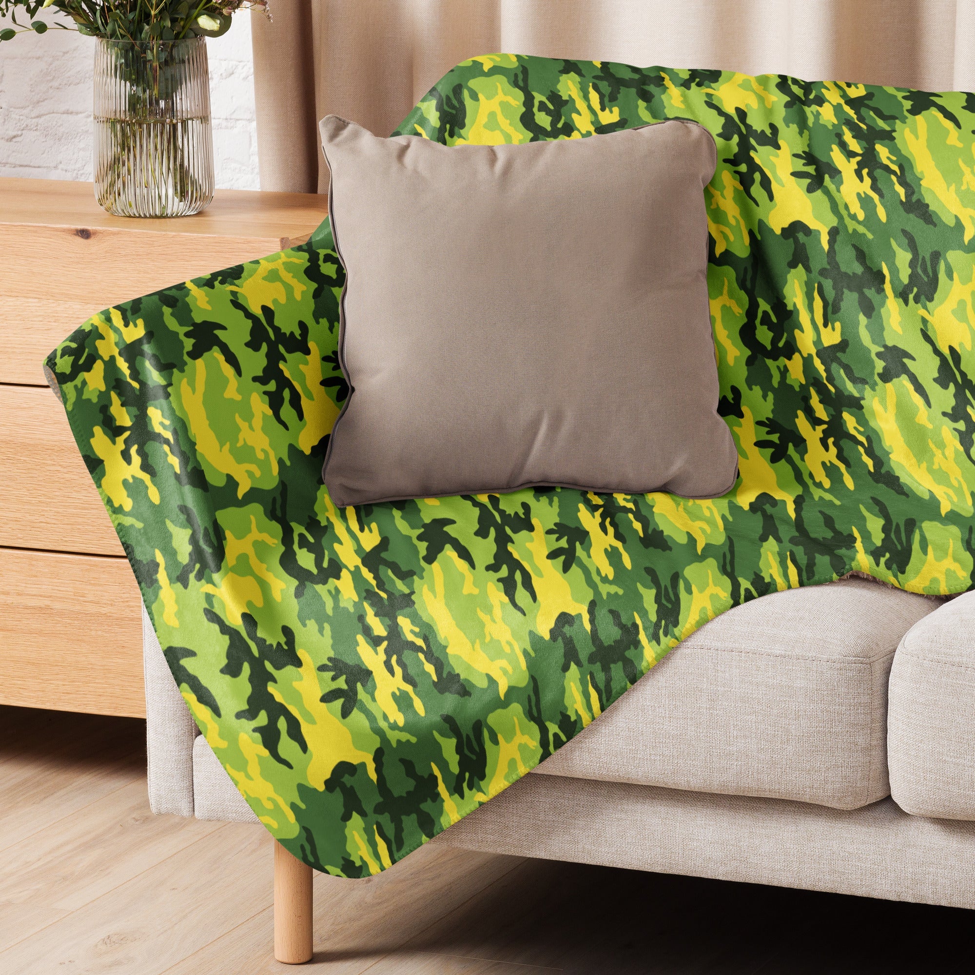 American M81 Yellow Jacket Safety CAMO Sherpa Blanket - Image 10