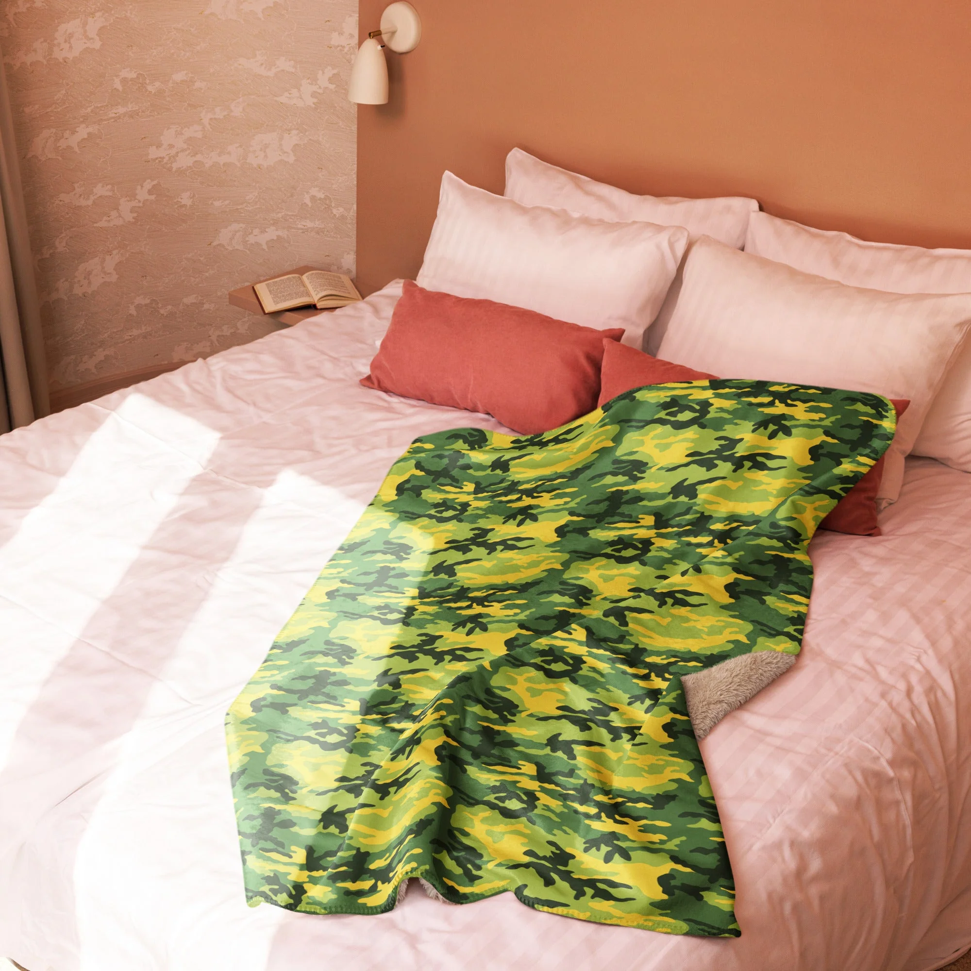American M81 Yellow Jacket Safety CAMO Sherpa Blanket - Image 4