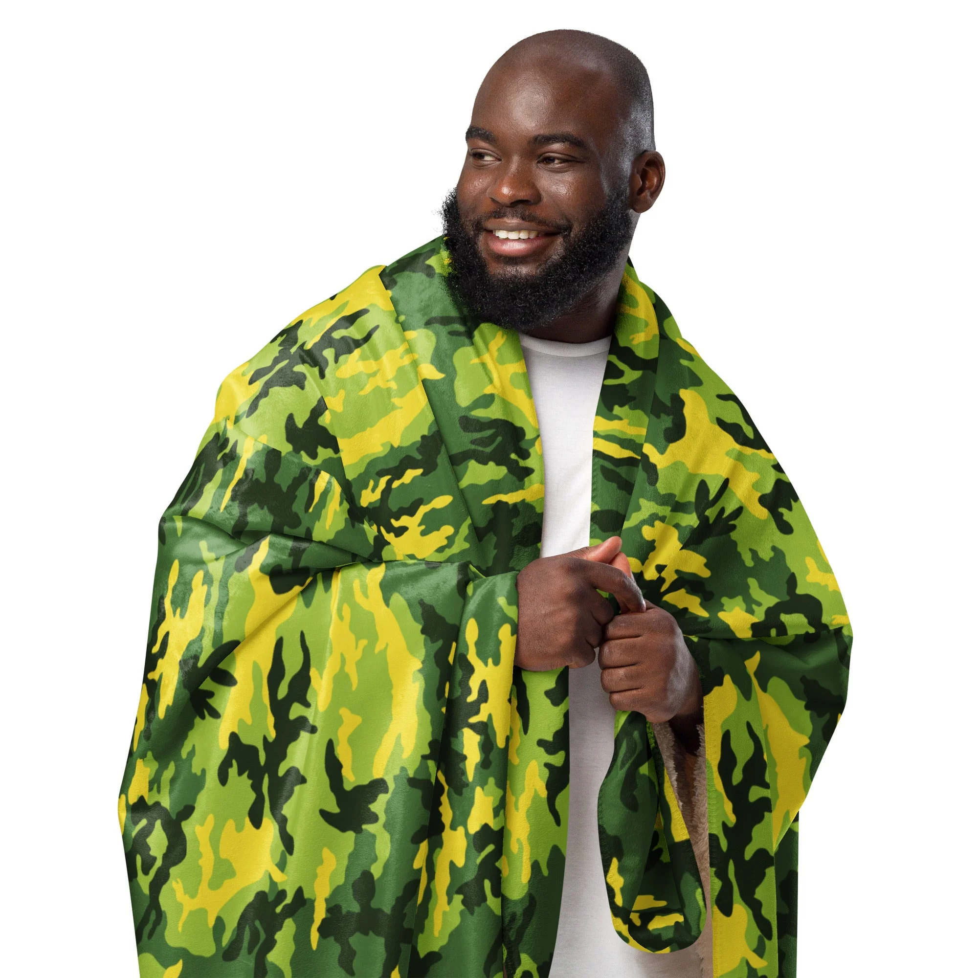 American M81 Yellow Jacket Safety CAMO Sherpa Blanket - Image 7