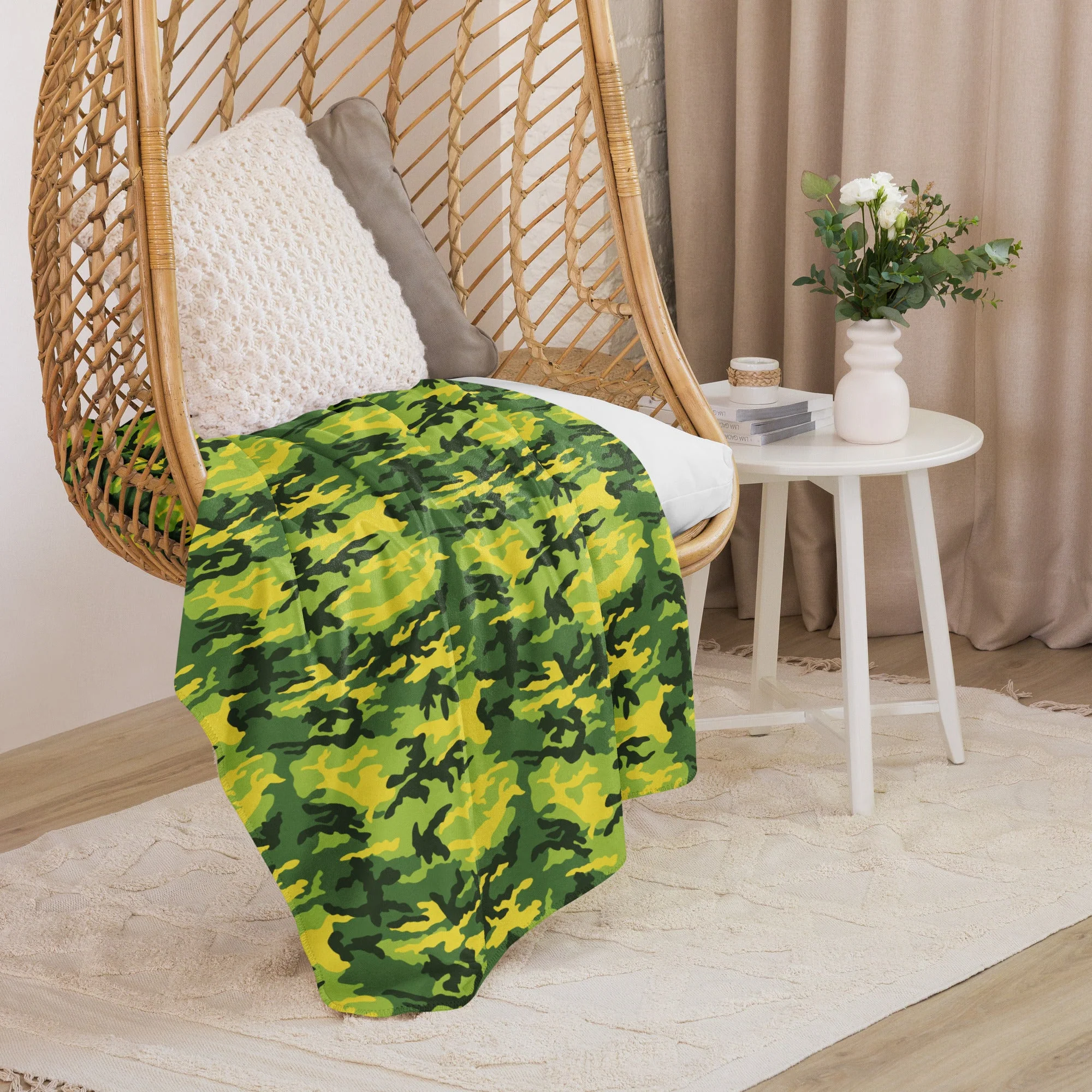 American M81 Yellow Jacket Safety CAMO Sherpa Blanket - Image 9