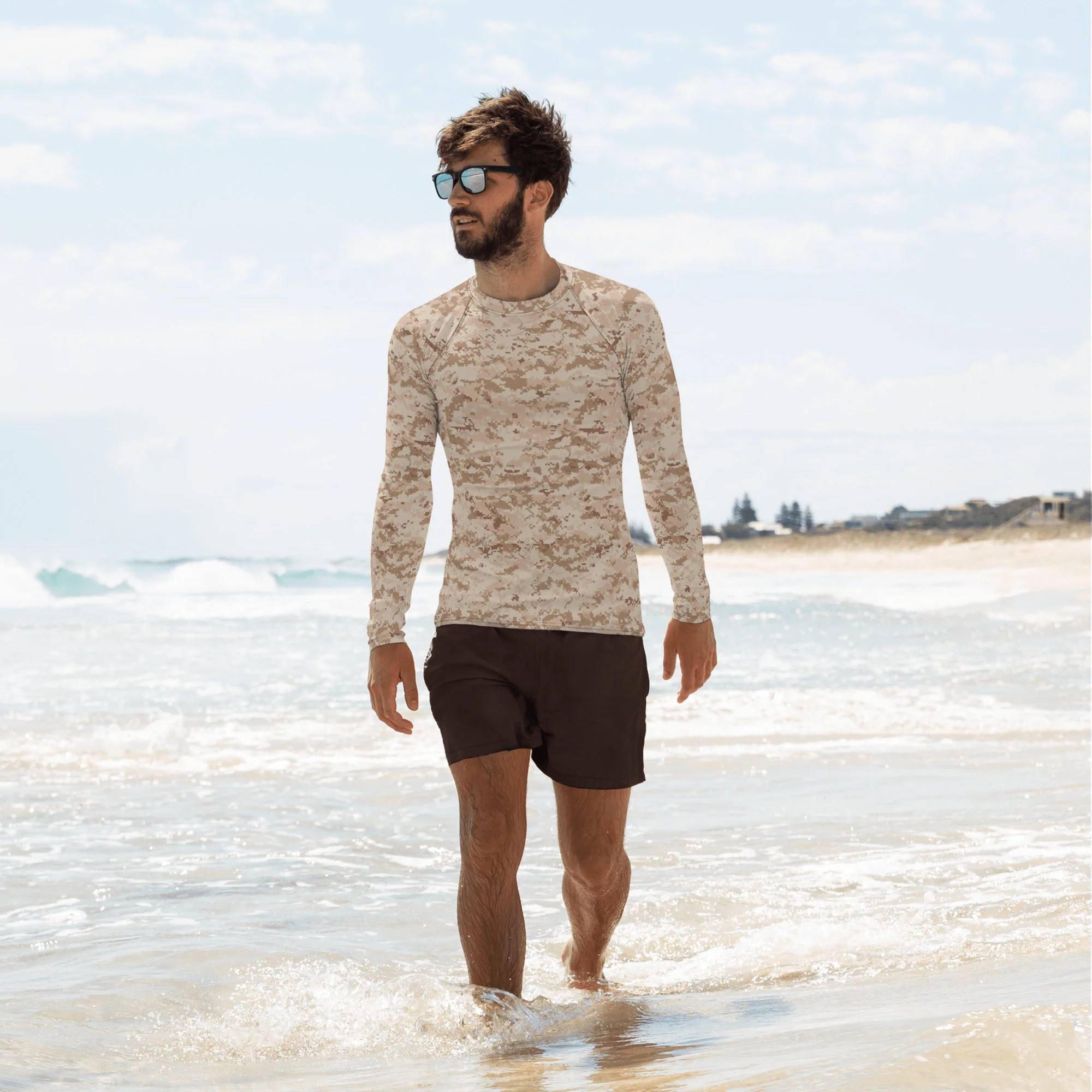 American Digital Desert CAMO Mens Long-Sleeve Rash Guard