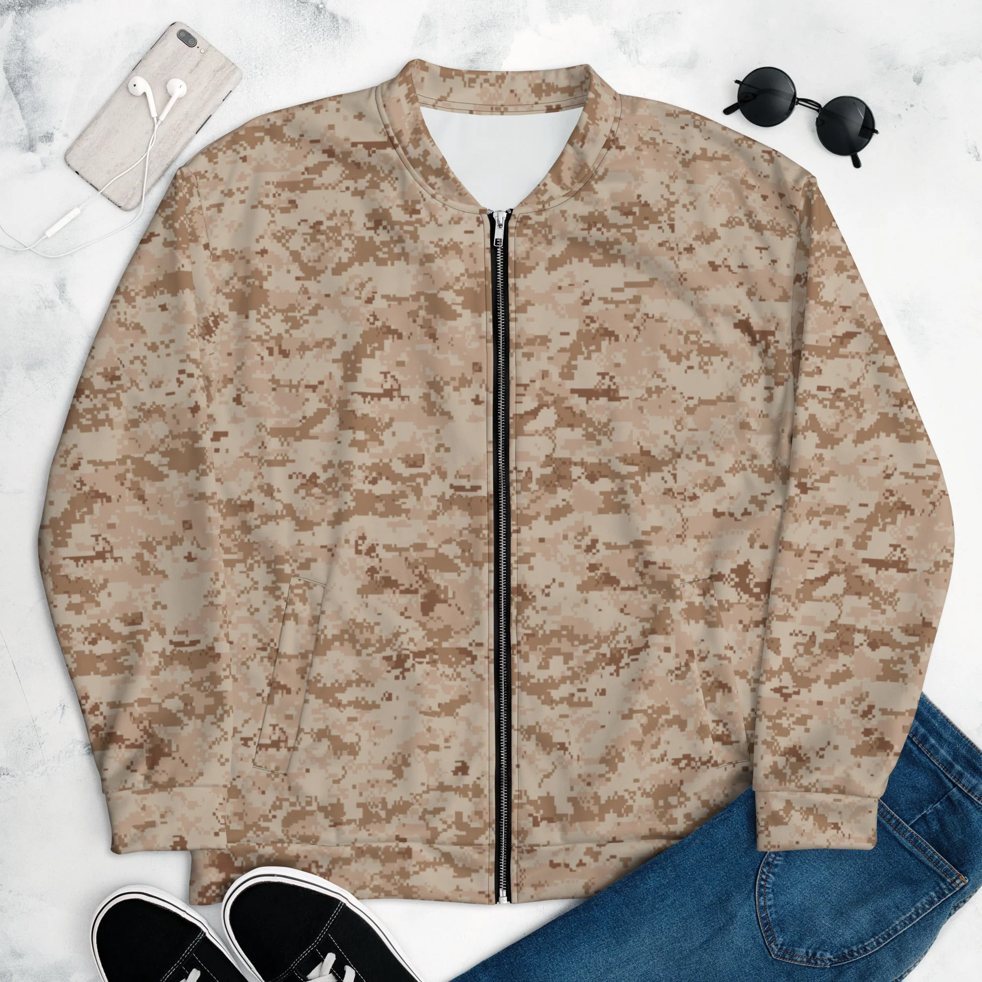 American Digital Desert CAMO Unisex Bomber Jacket - Image 3
