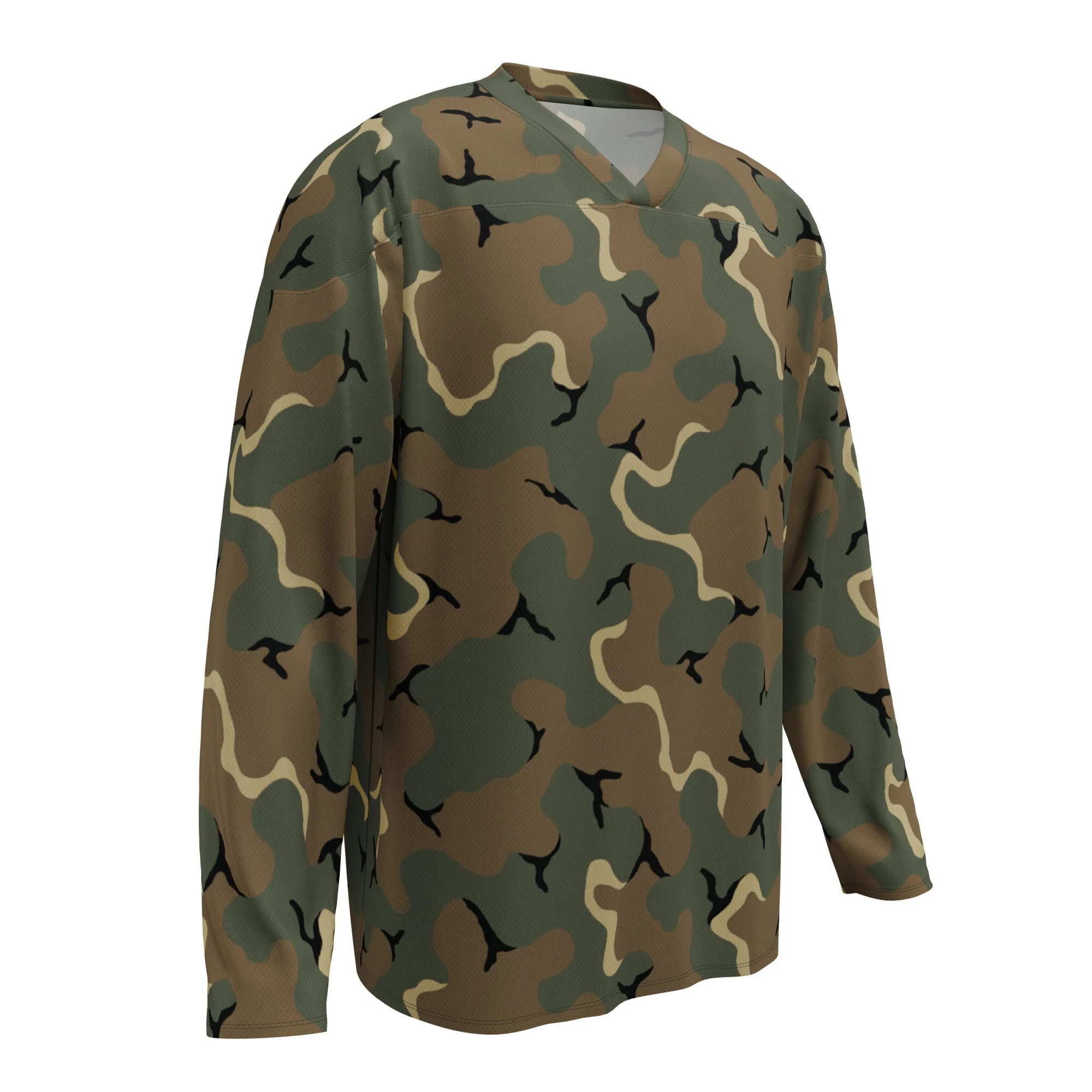 American MERDC Vehicle Woodland CAMO Unisex Hockey Fan Jersey - Image 2