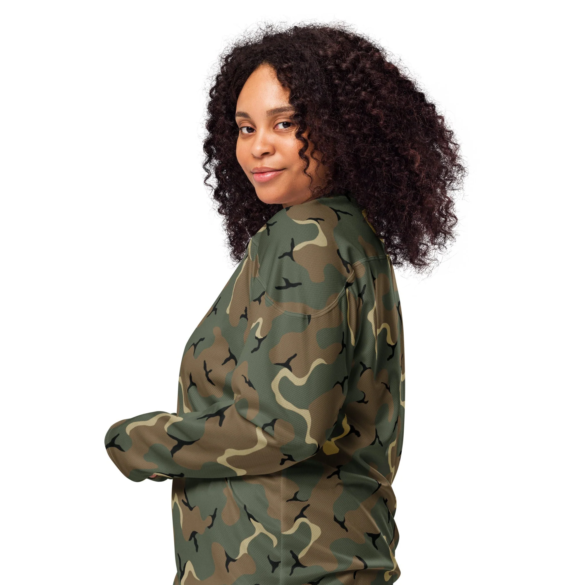American MERDC Vehicle Woodland CAMO Unisex Hockey Fan Jersey - Image 5