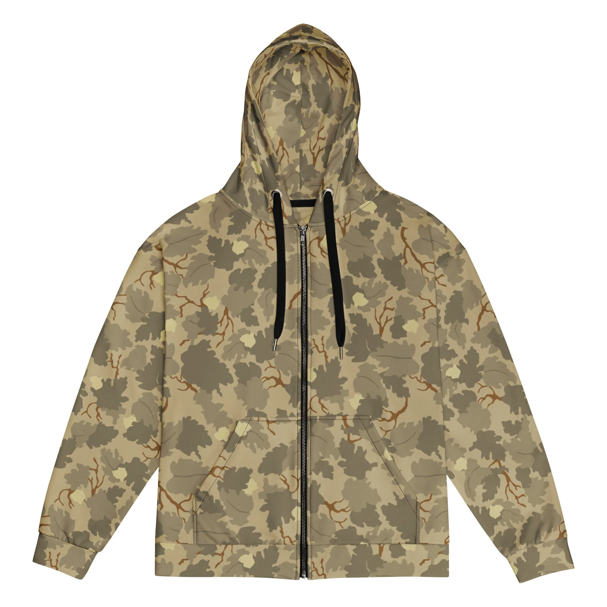 American Mitchell Wine Leaf Brown CAMO Unisex Zip Hoodie