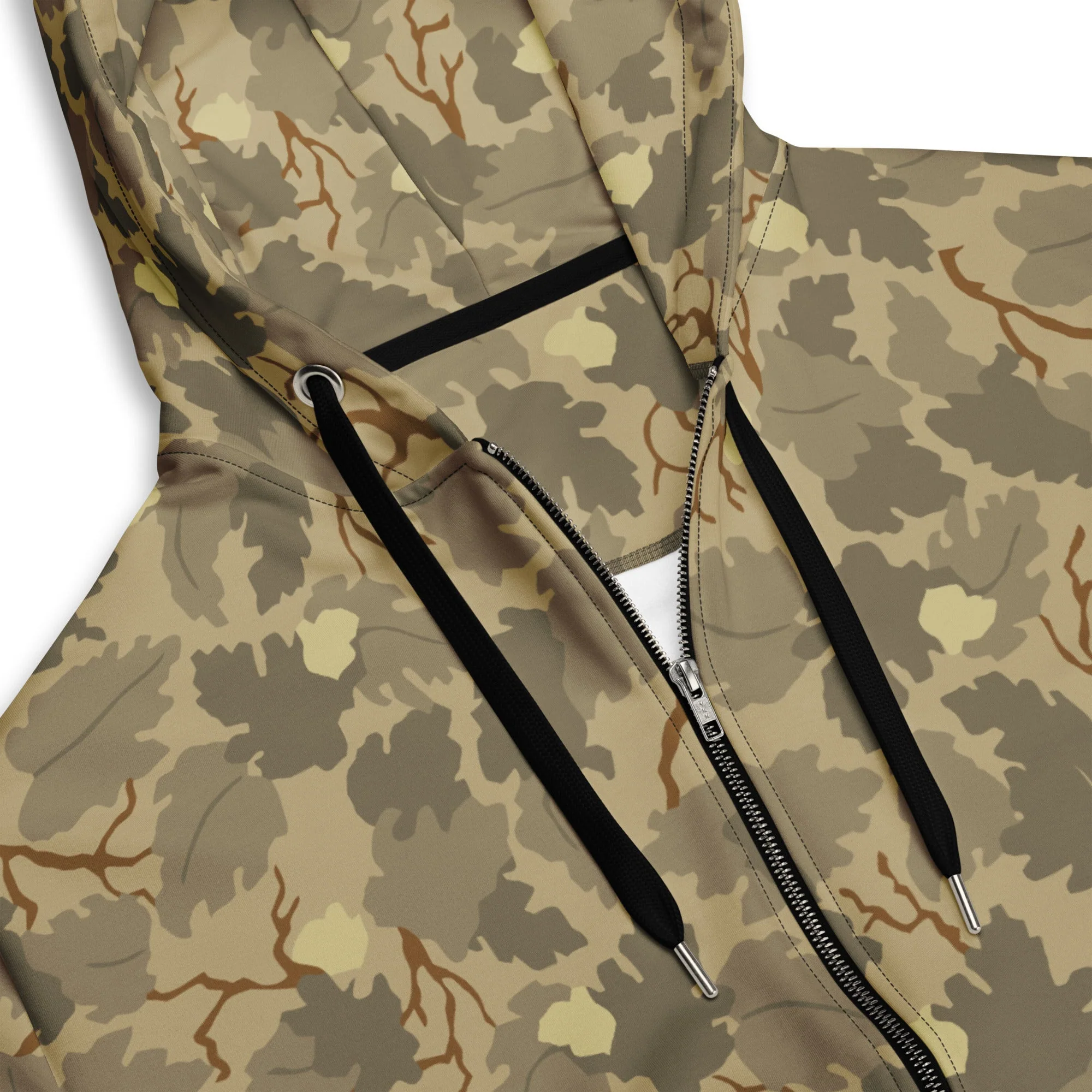 American Mitchell Wine Leaf Brown CAMO Unisex Zip Hoodie - Image 13