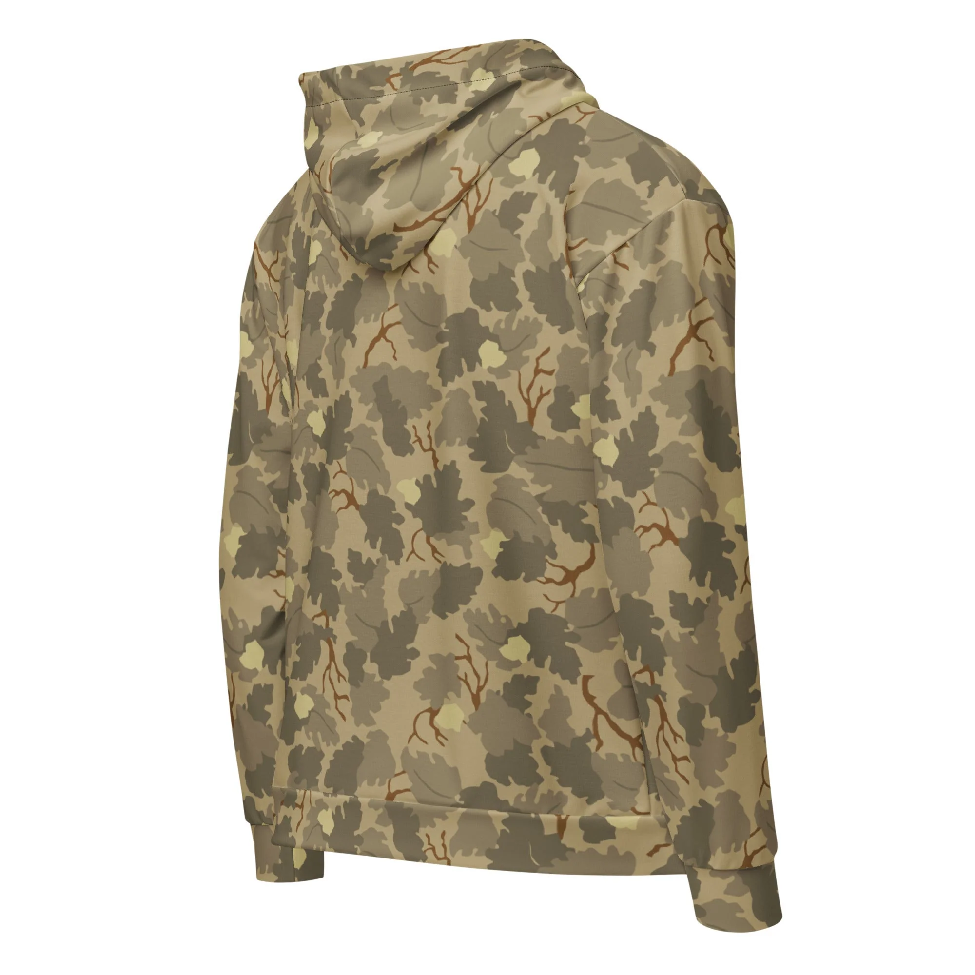 American Mitchell Wine Leaf Brown CAMO Unisex Zip Hoodie - Image 4