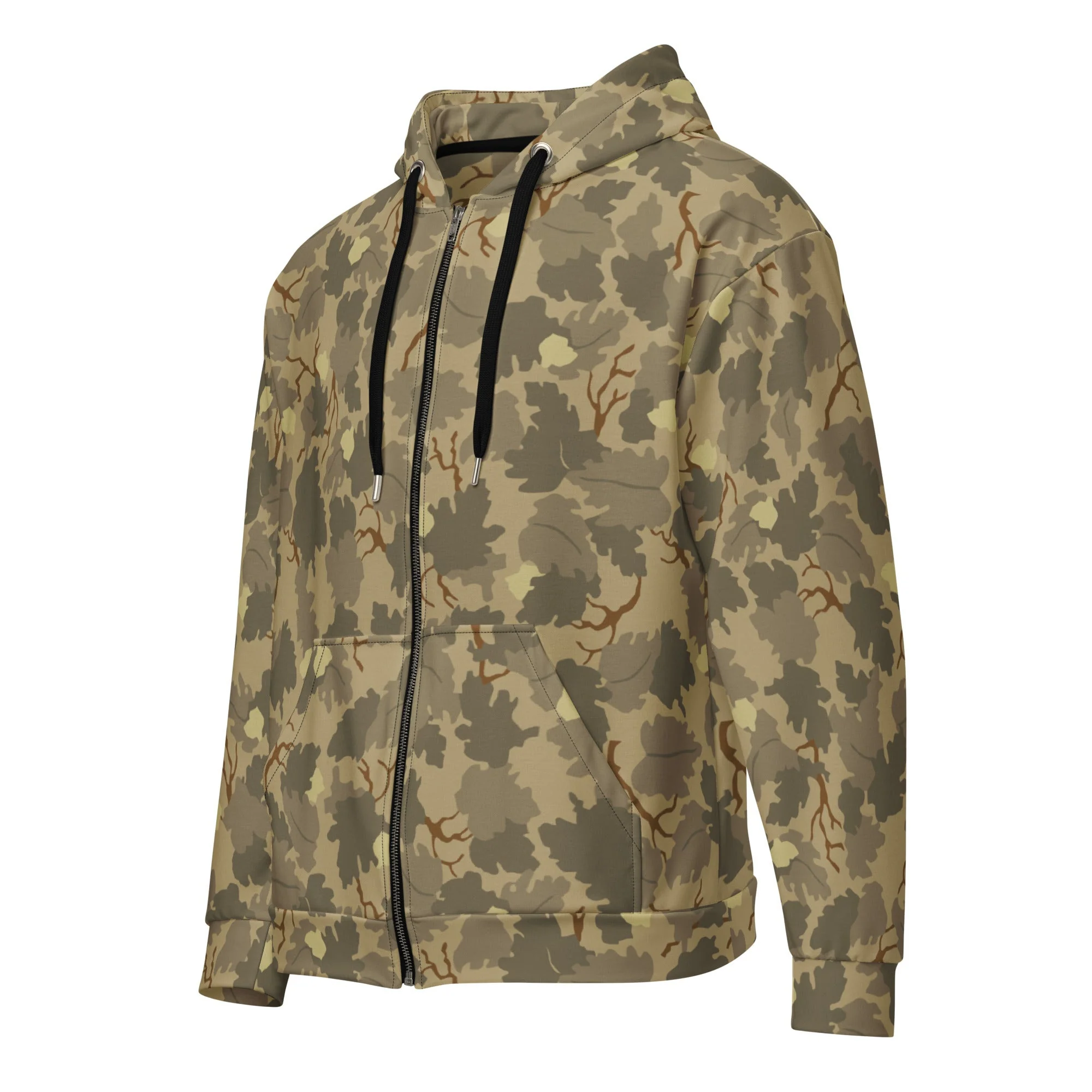 American Mitchell Wine Leaf Brown CAMO Unisex Zip Hoodie - Image 5