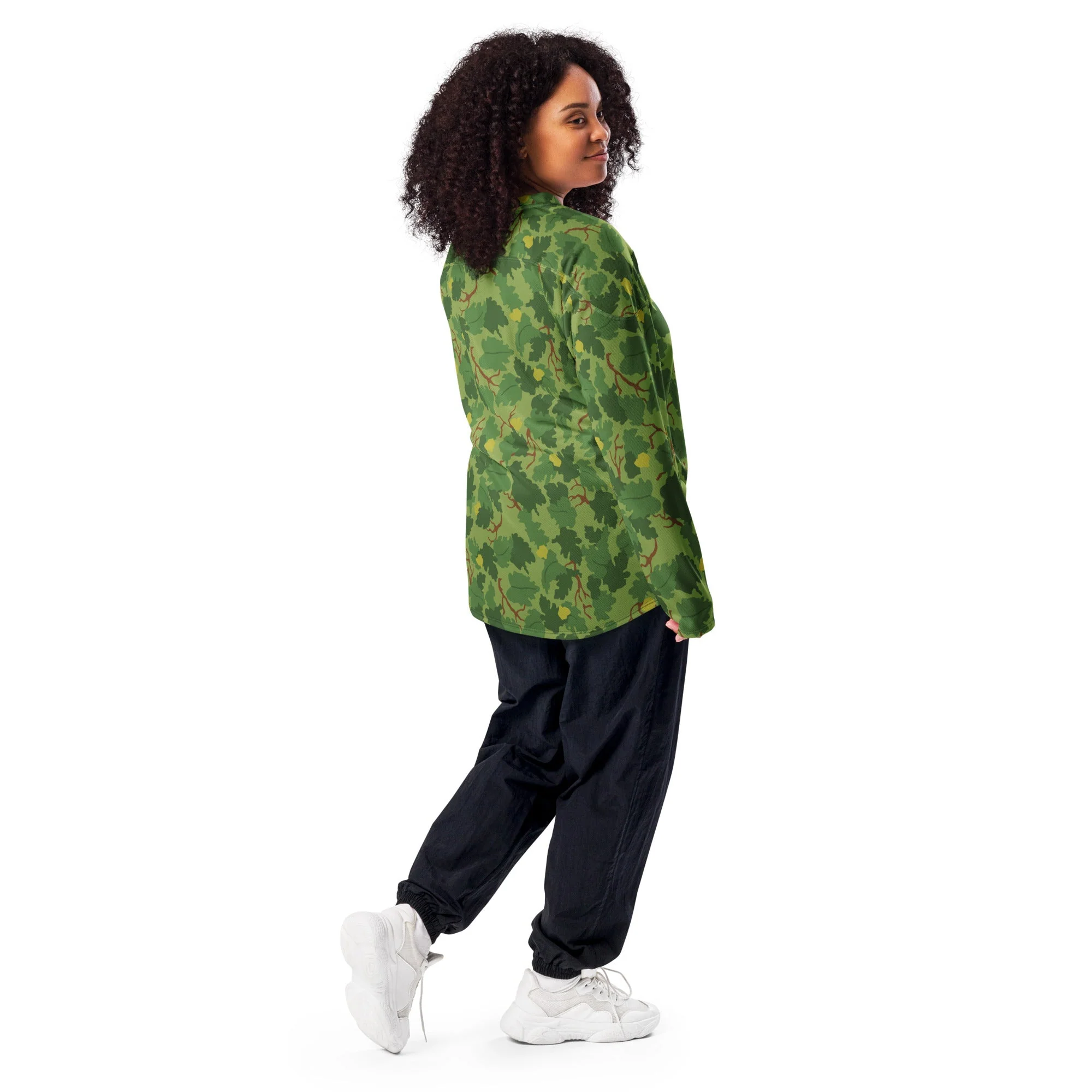 American Mitchell Wine Leaf Green CAMO Unisex Hockey Fan Jersey - Image 9