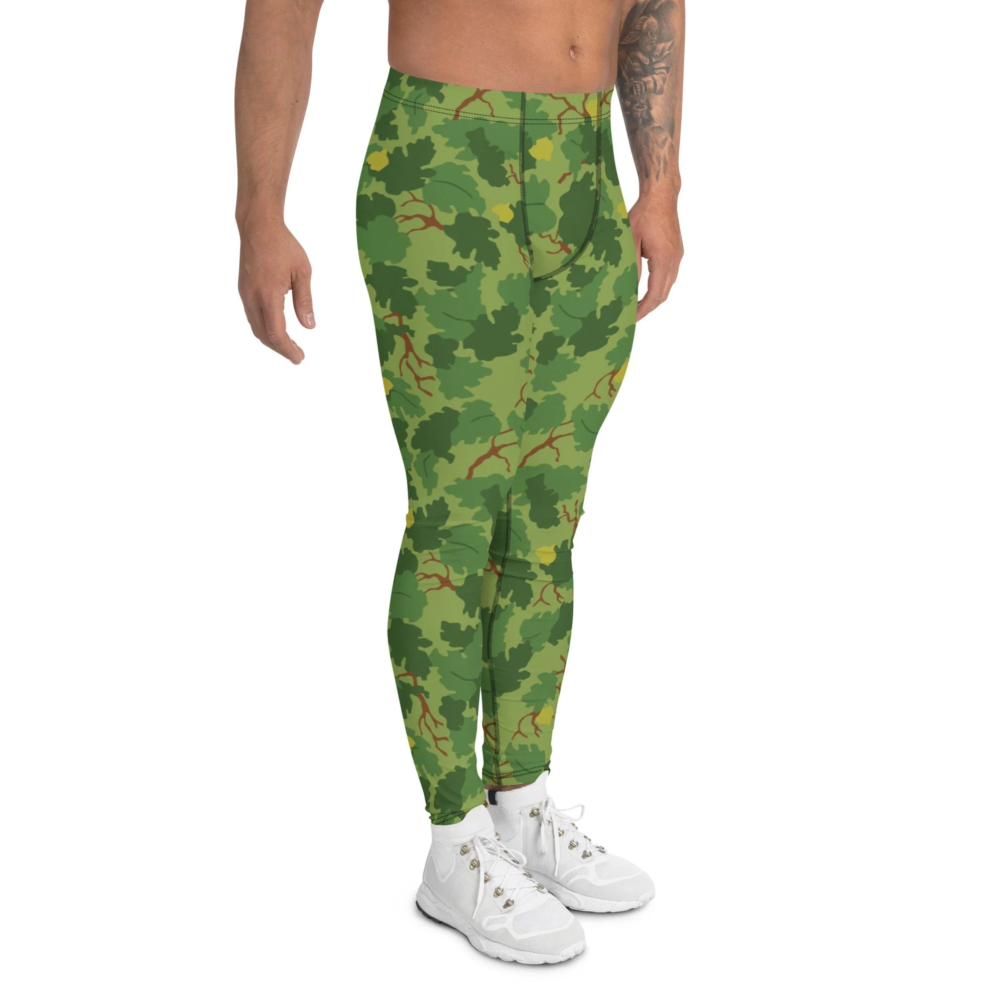 American Mitchell Wine Leaf Green CAMO Mens Leggings - Image 3