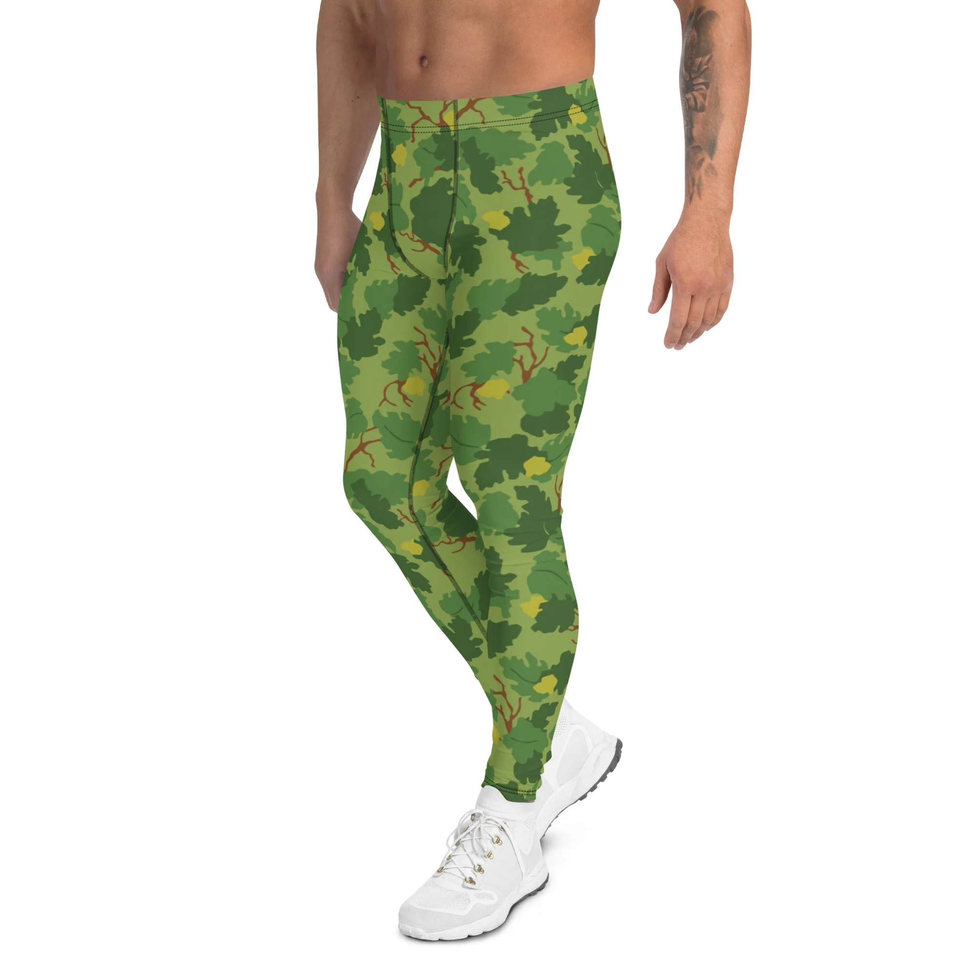 American Mitchell Wine Leaf Green CAMO Mens Leggings - Image 4