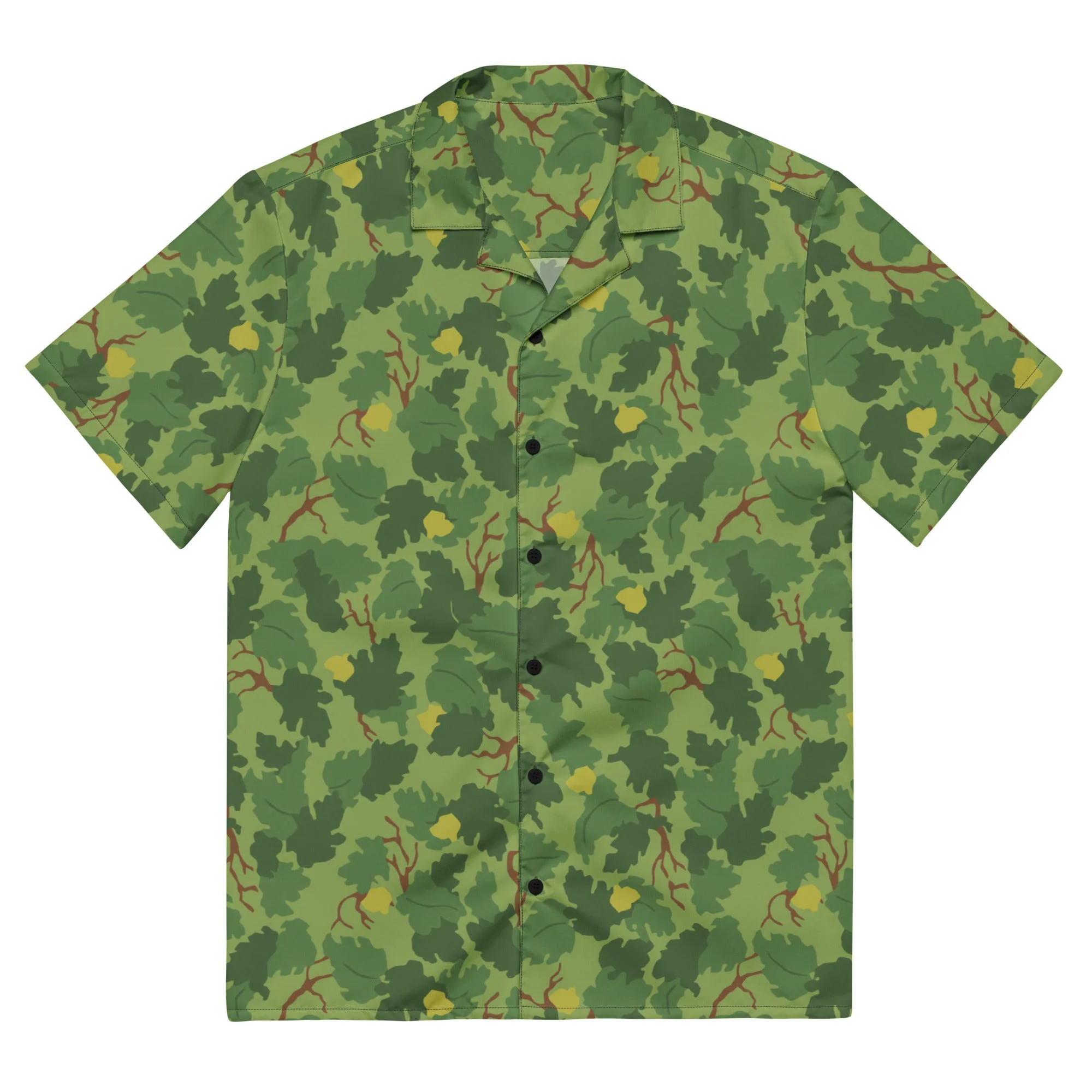 American Mitchell Wine Leaf Green CAMO Unisex Short-Sleeve Button Shirt - Image 3