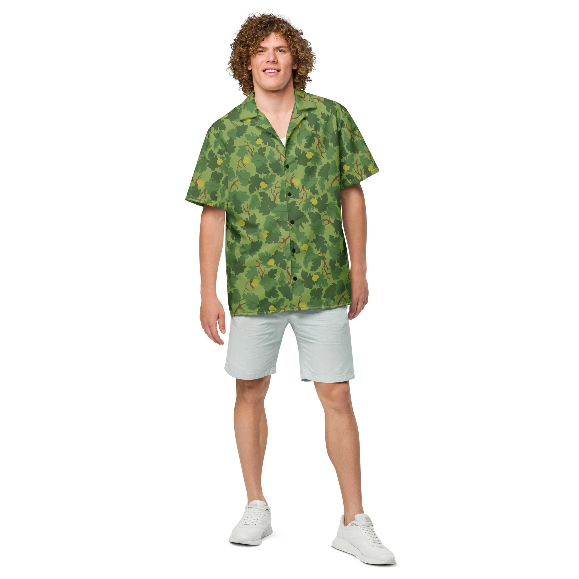 American Mitchell Wine Leaf Green CAMO Unisex Short-Sleeve Button Shirt - Image 4