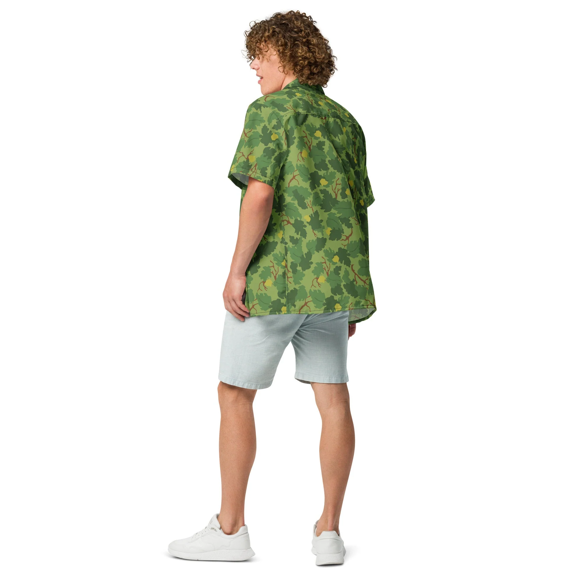 American Mitchell Wine Leaf Green CAMO Unisex Short-Sleeve Button Shirt - Image 7