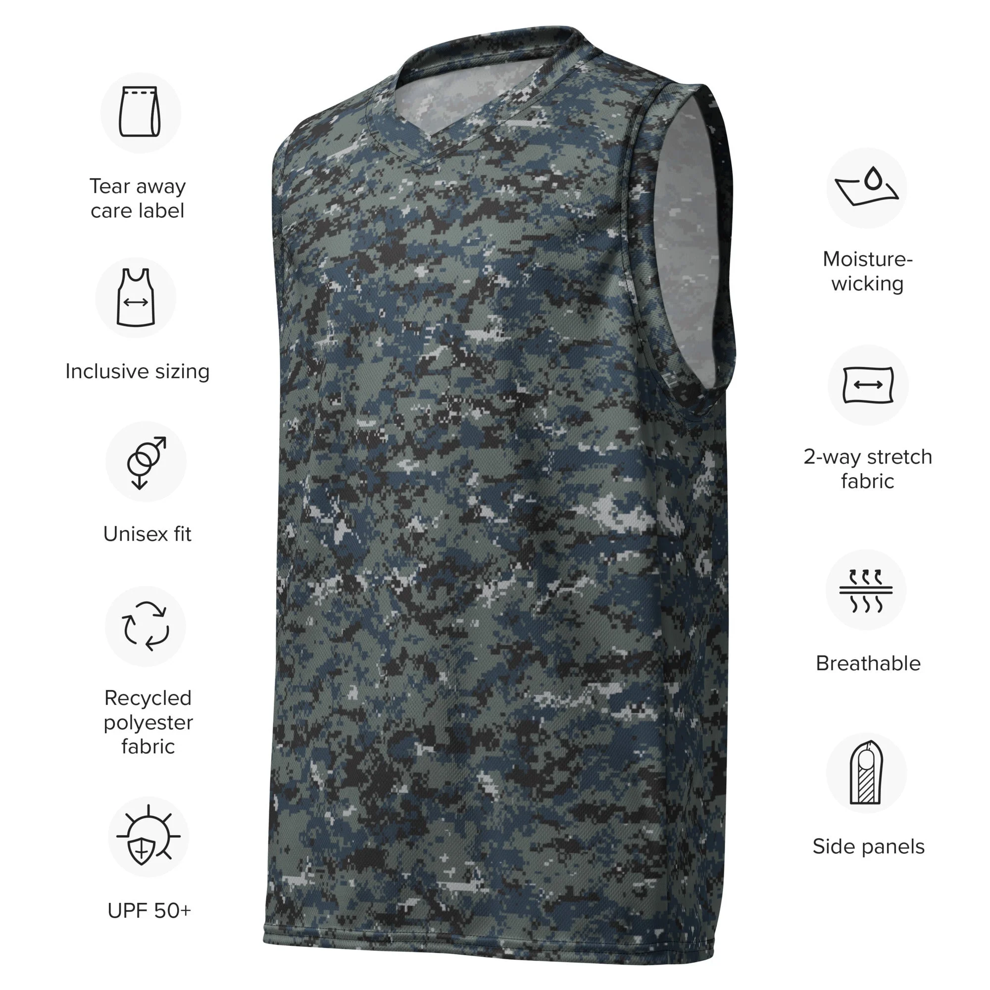 American Digital Blueberry CAMO Unisex Basketball Jersey - Image 3