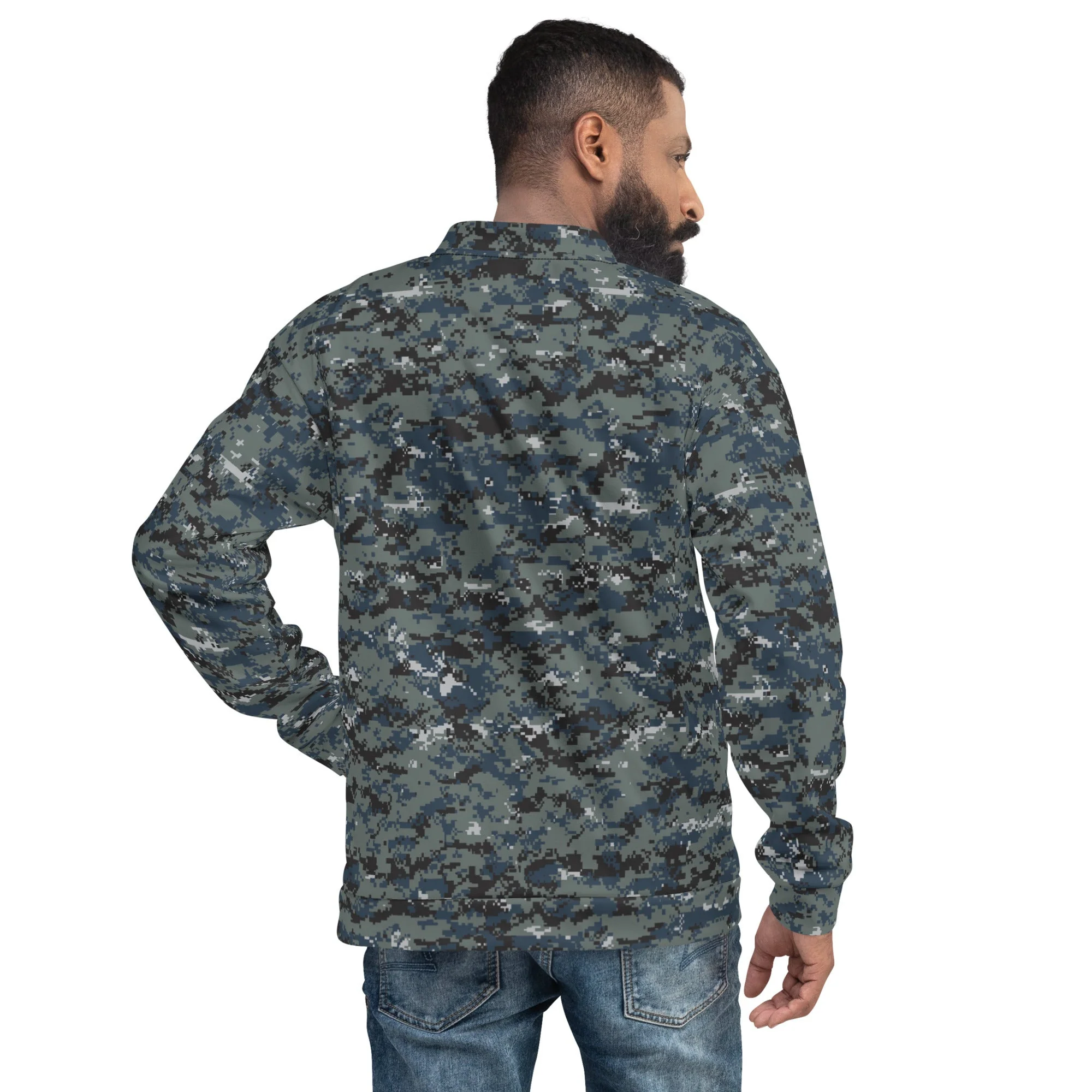 American Digital Blueberry CAMO Unisex Bomber Jacket - Image 2