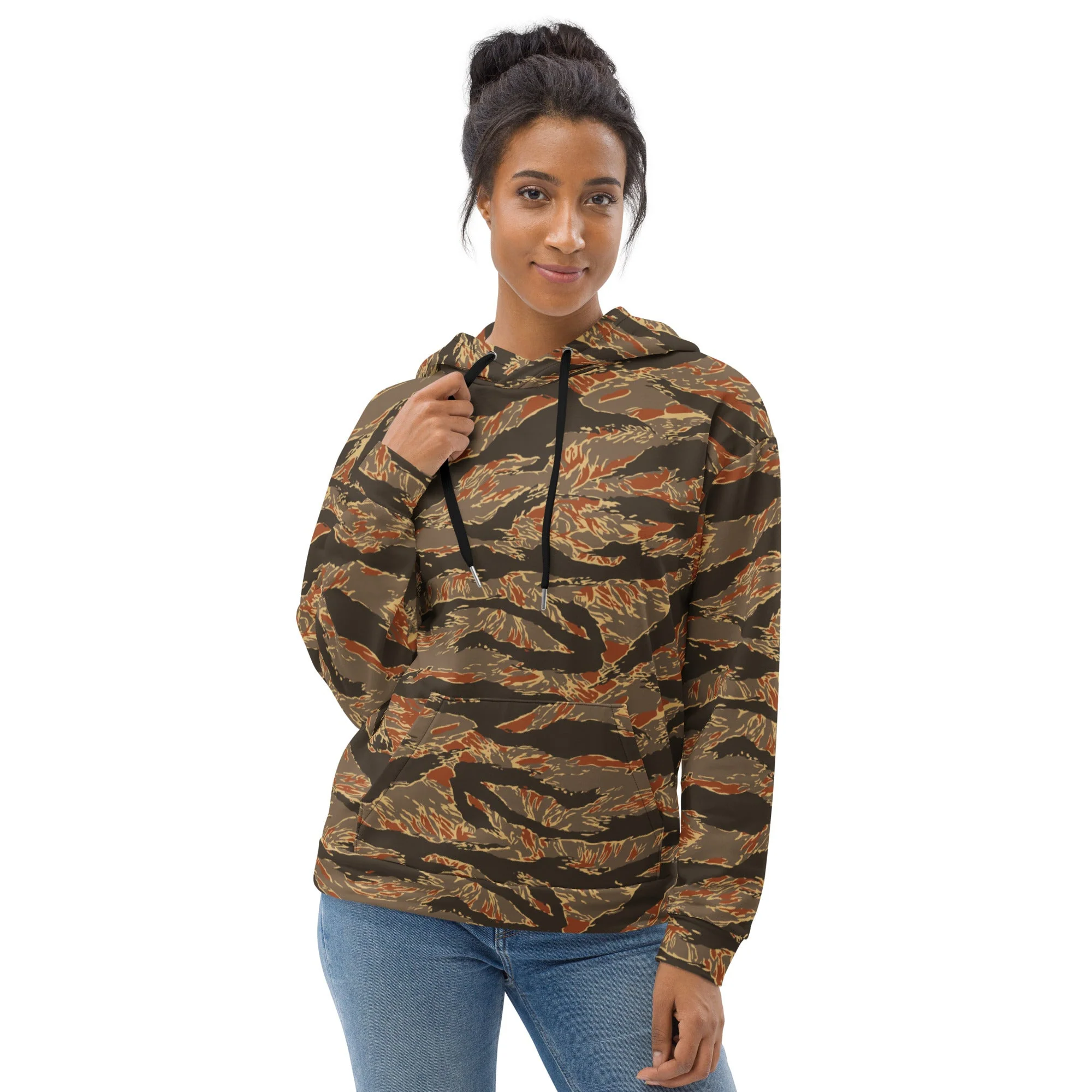 American Tiger Stripe Autumn CAMO Unisex Hoodie - Image 2