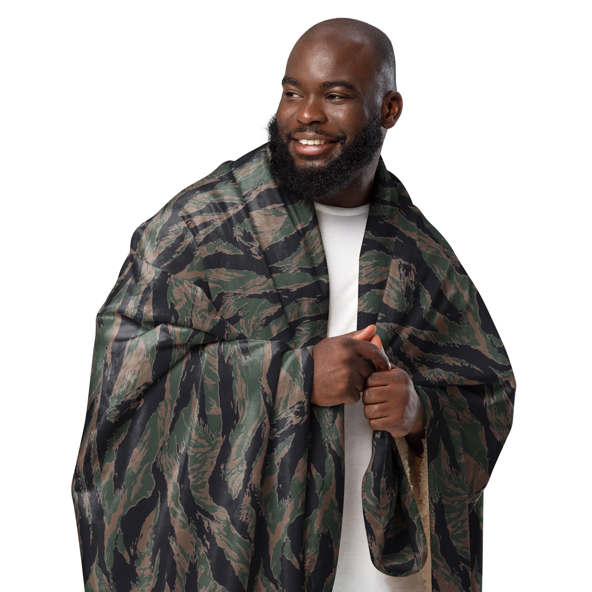 American Tiger Stripe MARPAT Woodland CAMO Sherpa Blanket - Image 12