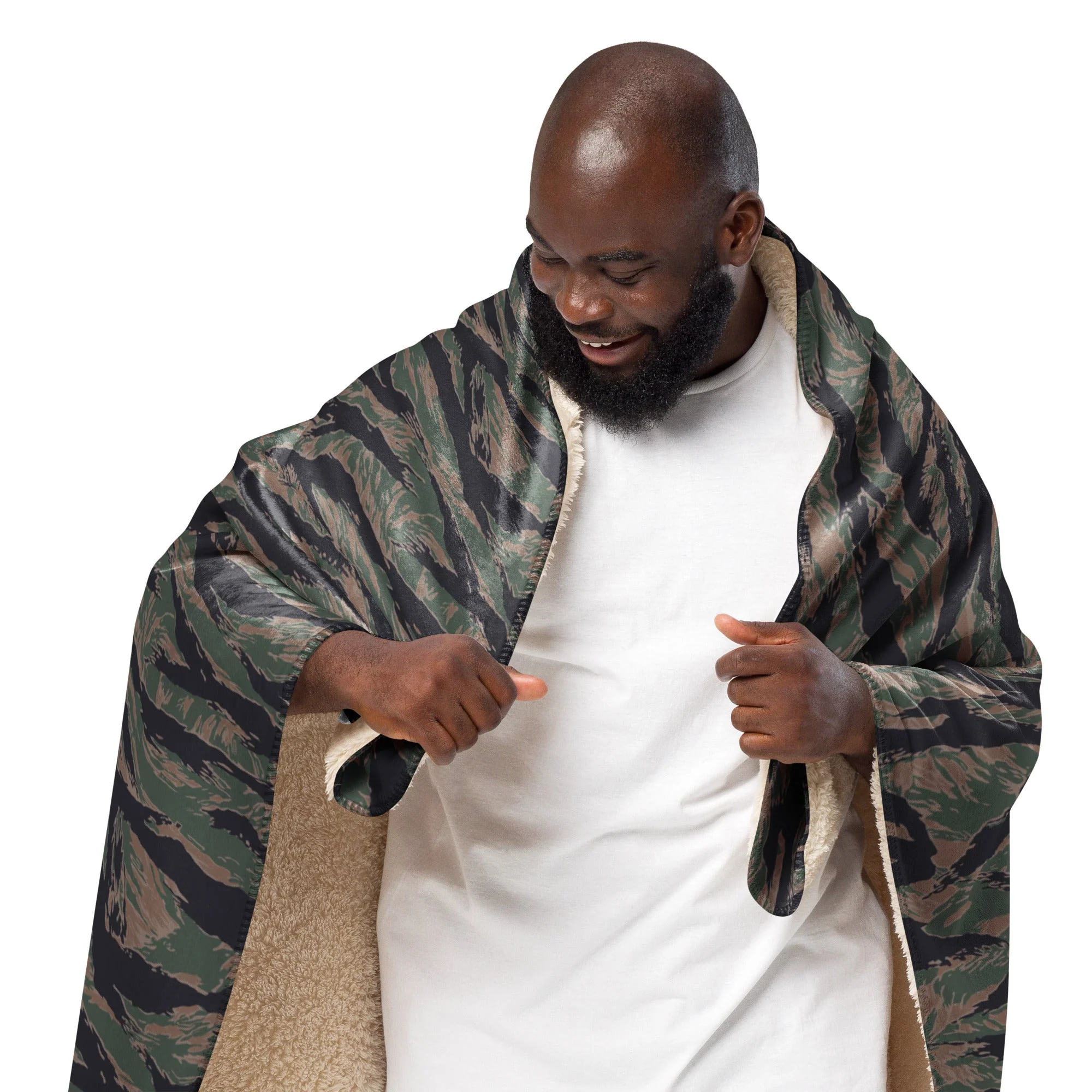 American Tiger Stripe MARPAT Woodland CAMO Sherpa Blanket - Image 8