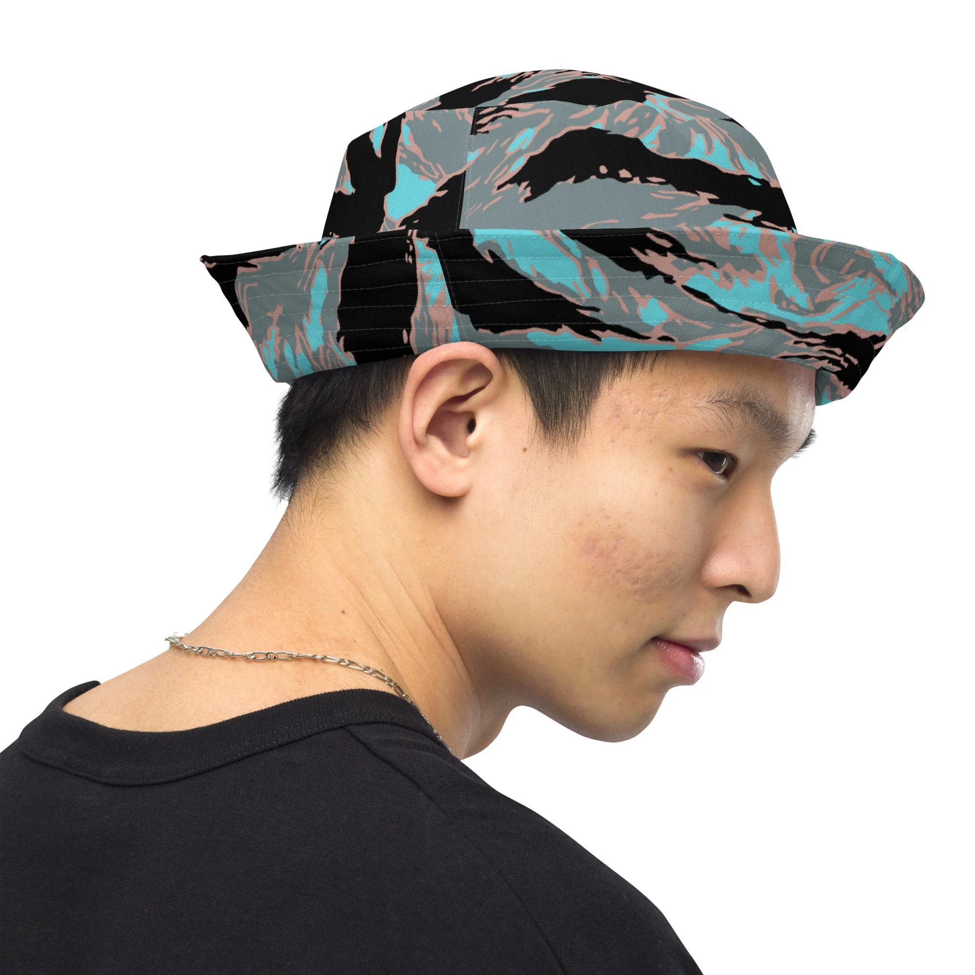 American Tiger Stripe Miami Urban CAMO Reversible Bucket Hat - Image 4