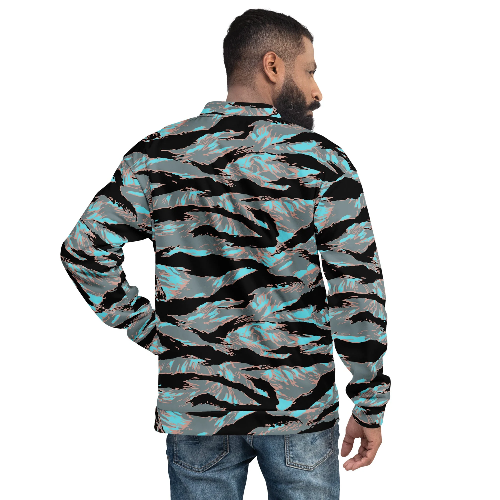 American Tiger Stripe Miami Urban CAMO Unisex Bomber Jacket - Image 4