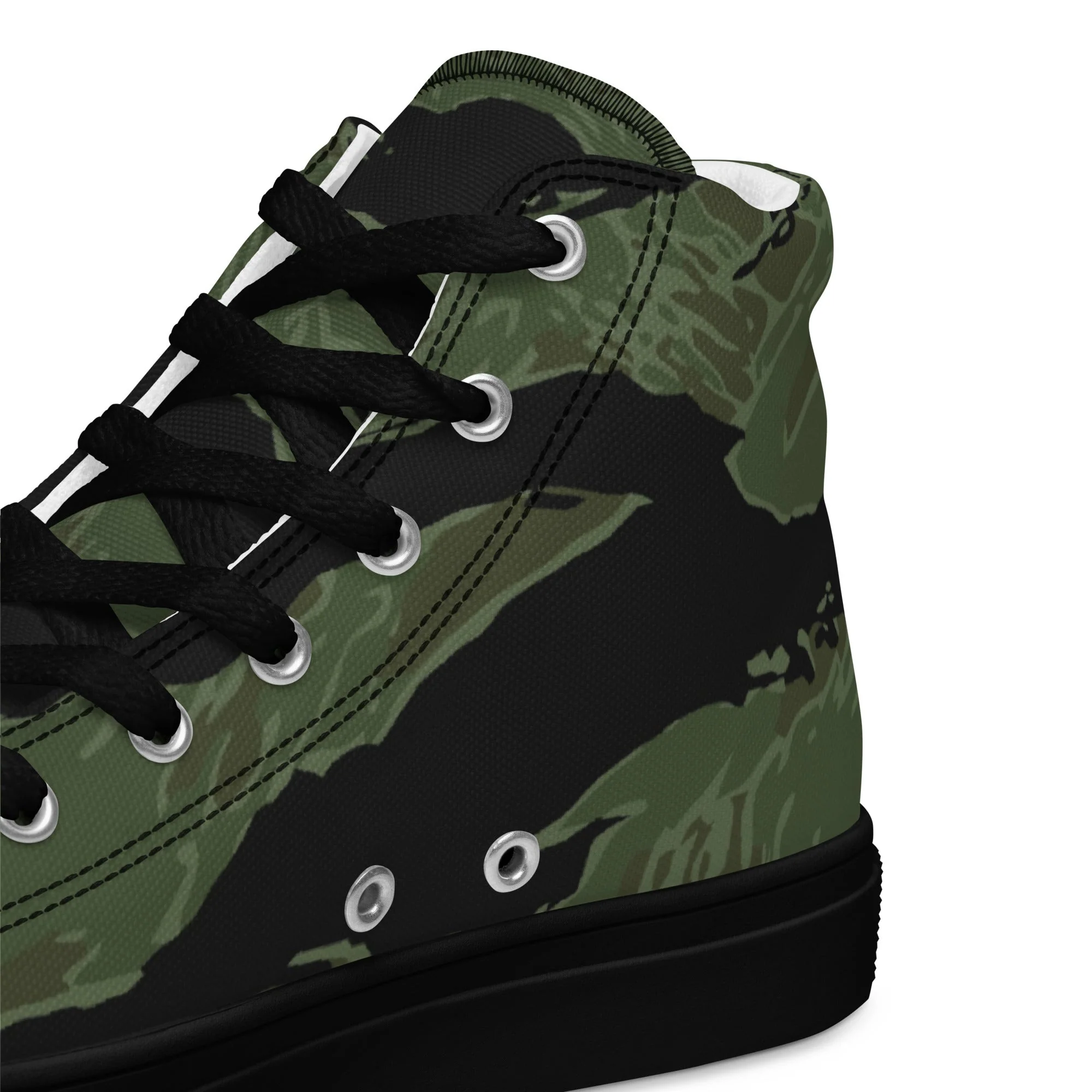 South Vietnamese ARVN Tiger Stripe CAMO Mens High-Top Canvas Shoes - Image 3