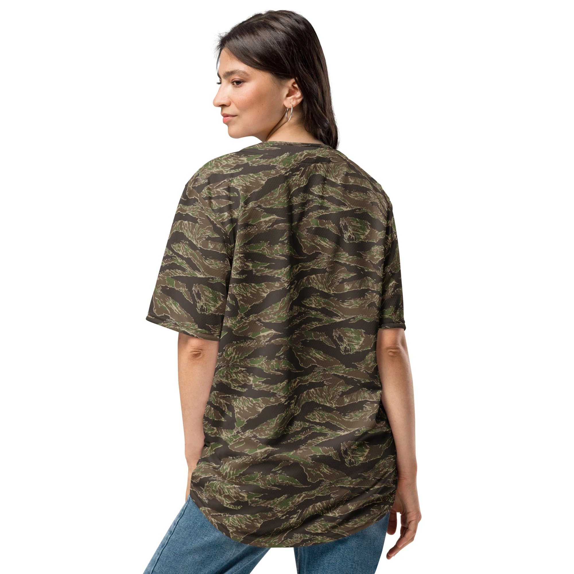 American Tiger Stripe Multi-terrain CAMO Unisex Baseball Jersey - Image 4