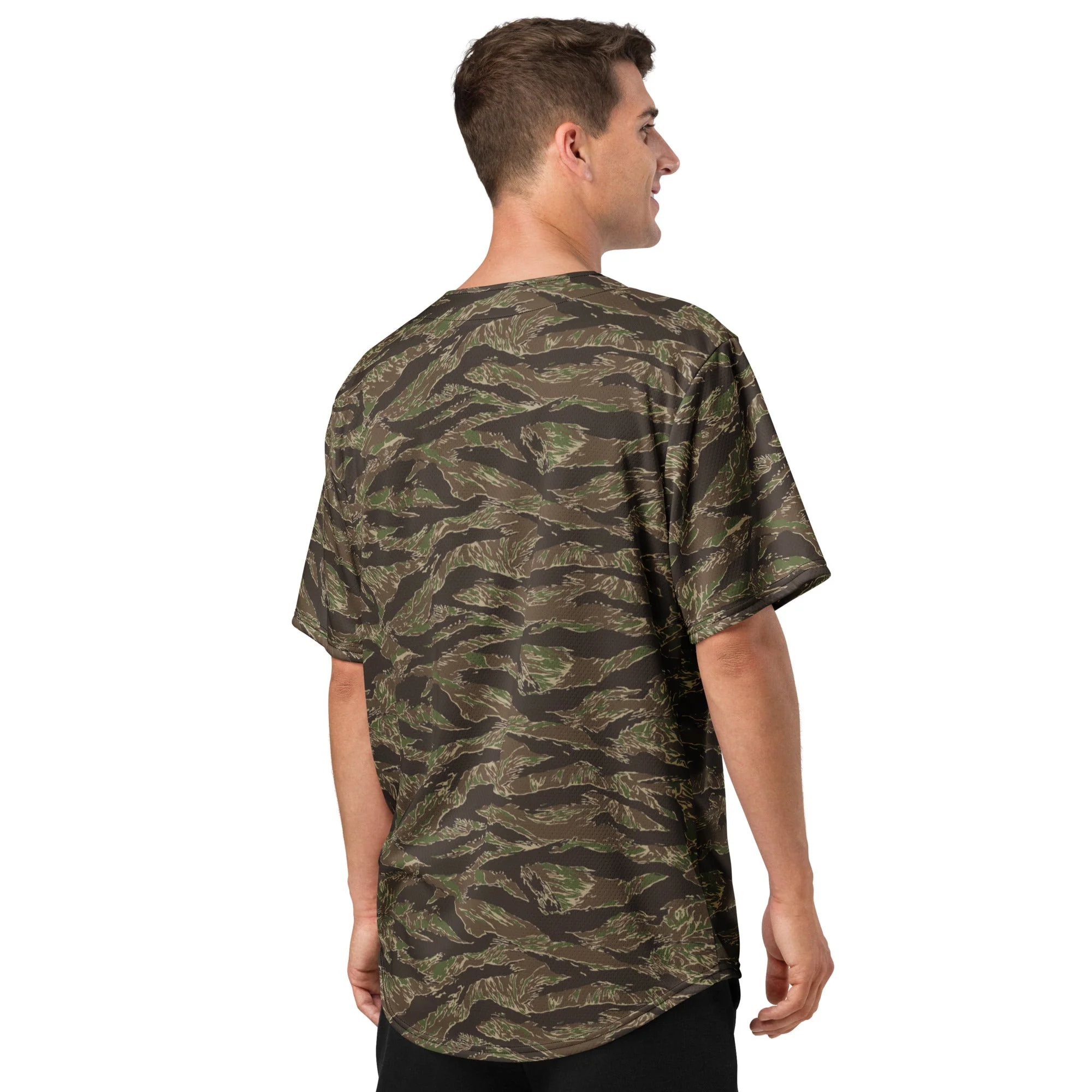 American Tiger Stripe Multi-terrain CAMO Unisex Baseball Jersey - Image 8