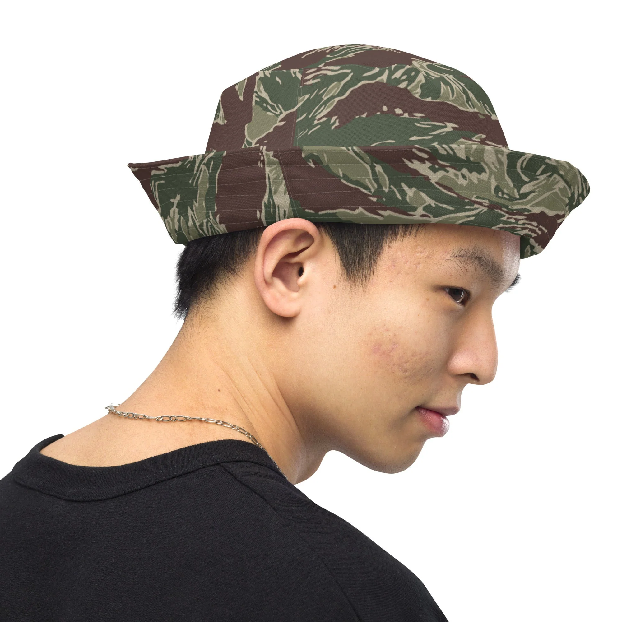 American Tiger Stripe Ridgeback CAMO Reversible Bucket Hat - Image 2