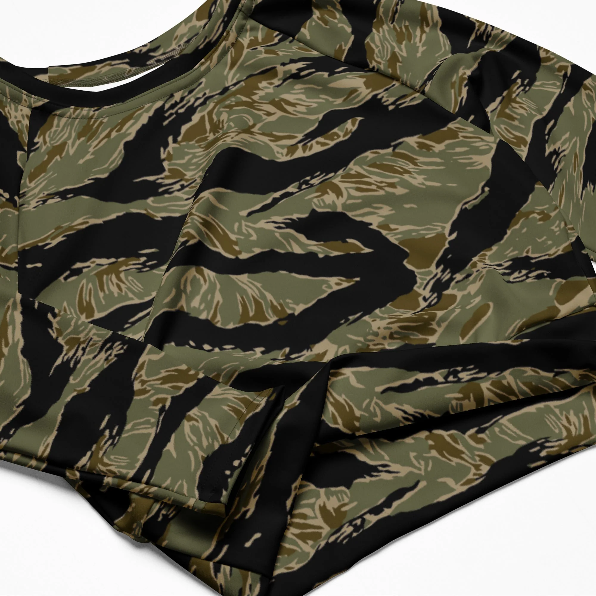 American Tiger Stripe Special Forces Advisor Sparse CAMO Womens Long-Sleeve Crop Top - Image 4