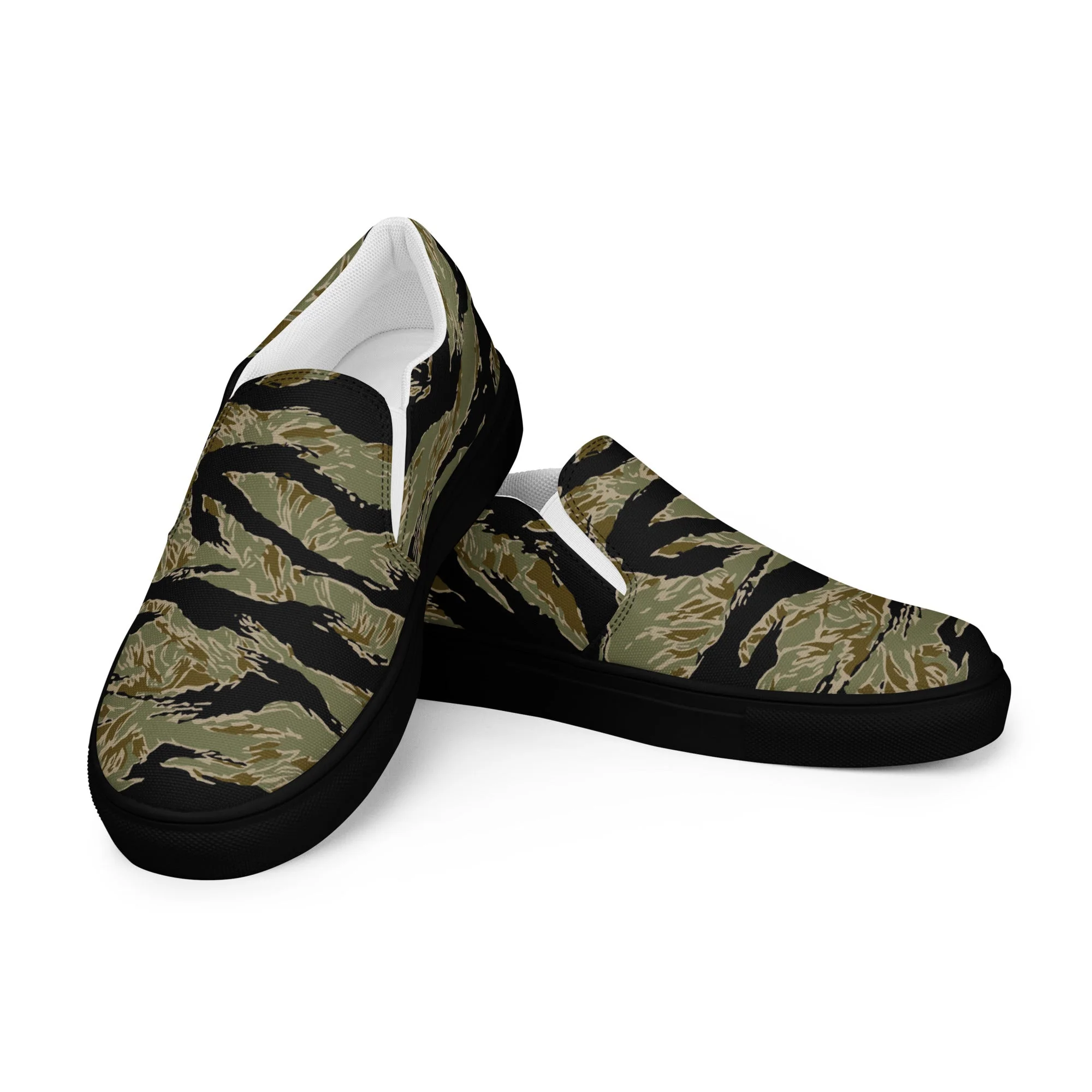 American Tiger Stripe Special Forces Advisor Sparse CAMO Mens Slip-On Canvas Shoes