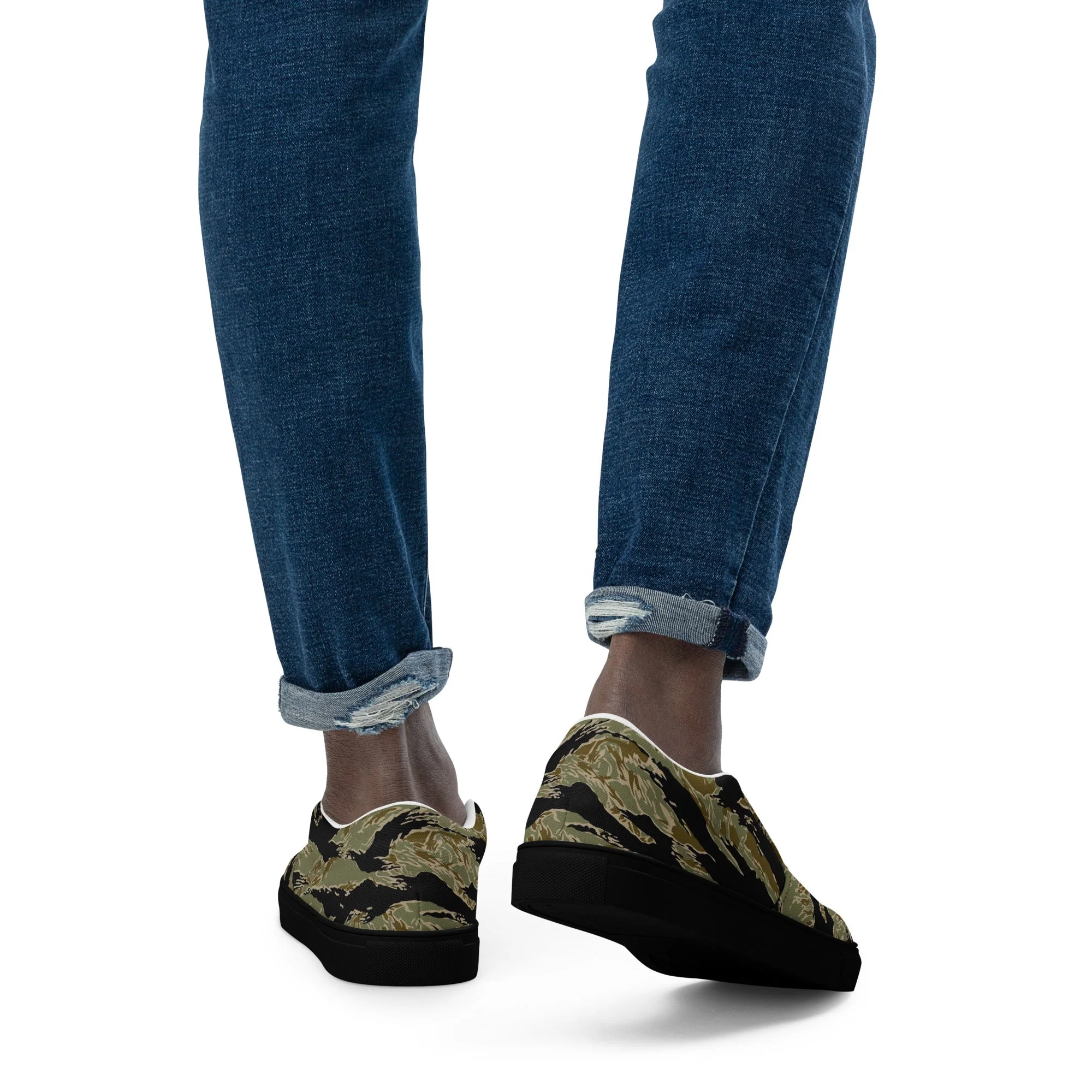 American Tiger Stripe Special Forces Advisor Sparse CAMO Mens Slip-On Canvas Shoes - Image 11