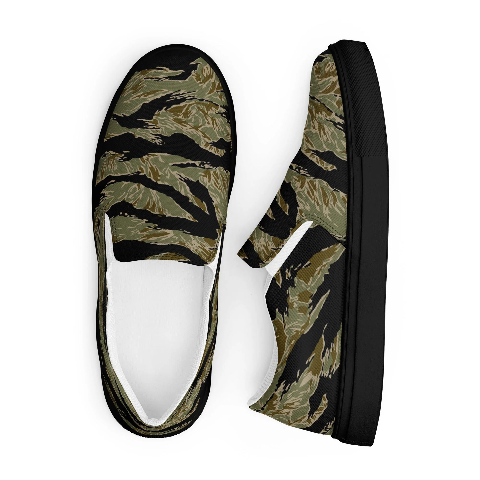 American Tiger Stripe Special Forces Advisor Sparse CAMO Mens Slip-On Canvas Shoes - Image 13