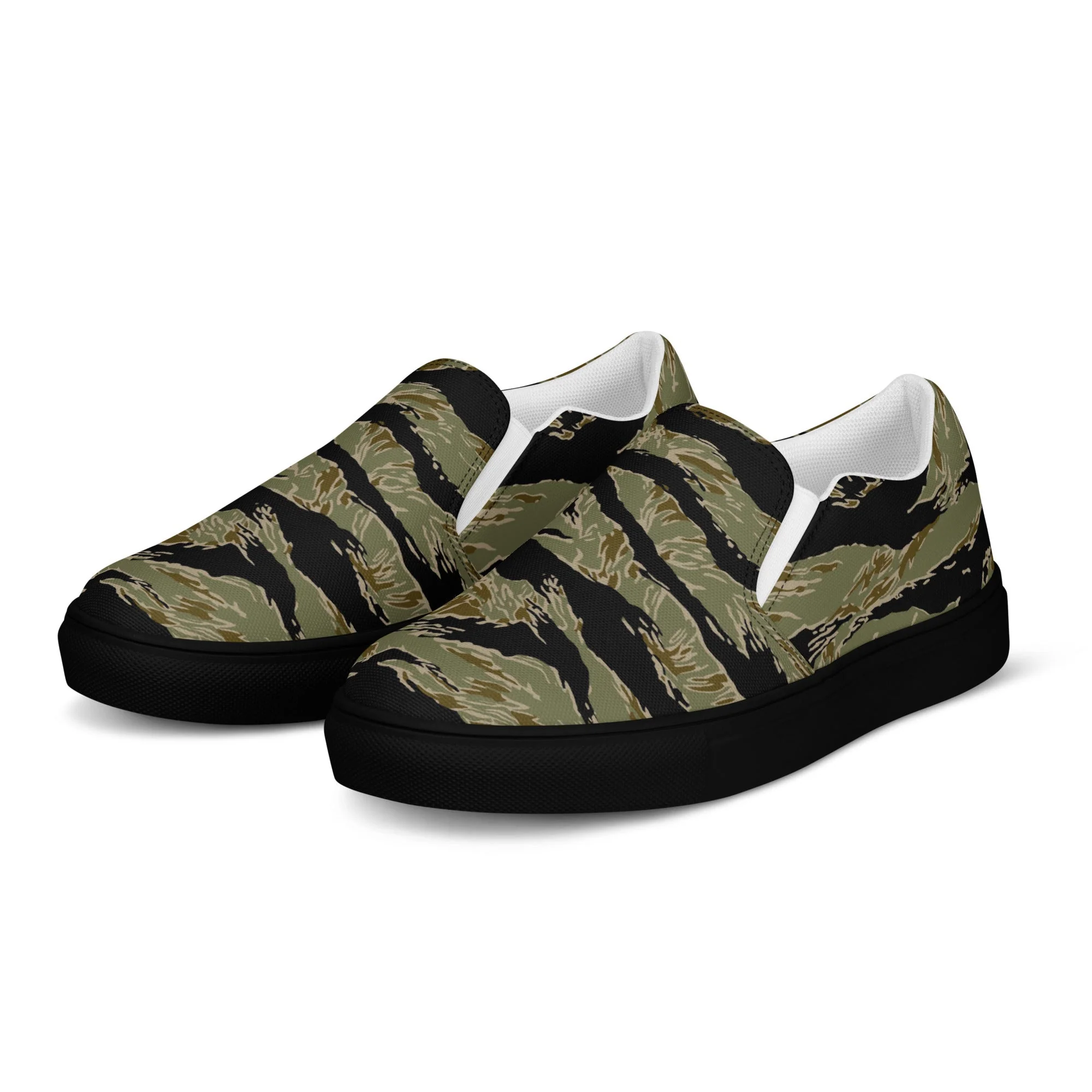 American Tiger Stripe Special Forces Advisor Sparse CAMO Mens Slip-On Canvas Shoes - Image 14