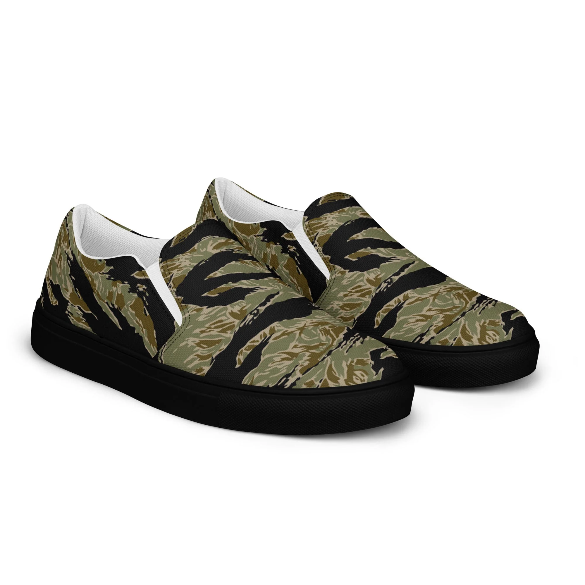 American Tiger Stripe Special Forces Advisor Sparse CAMO Mens Slip-On Canvas Shoes - Image 15